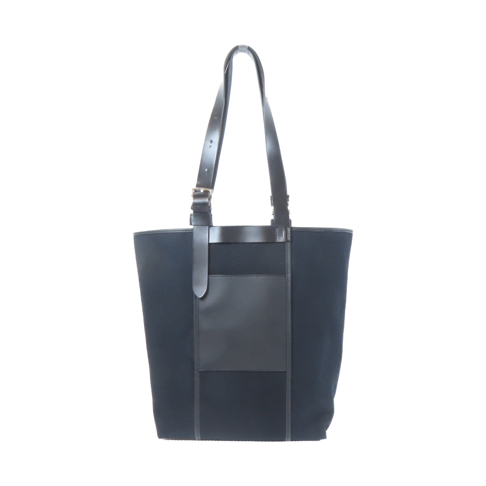 HERMES 帆布Etriviere Pocket 27銀扣手挽袋Noir黑色