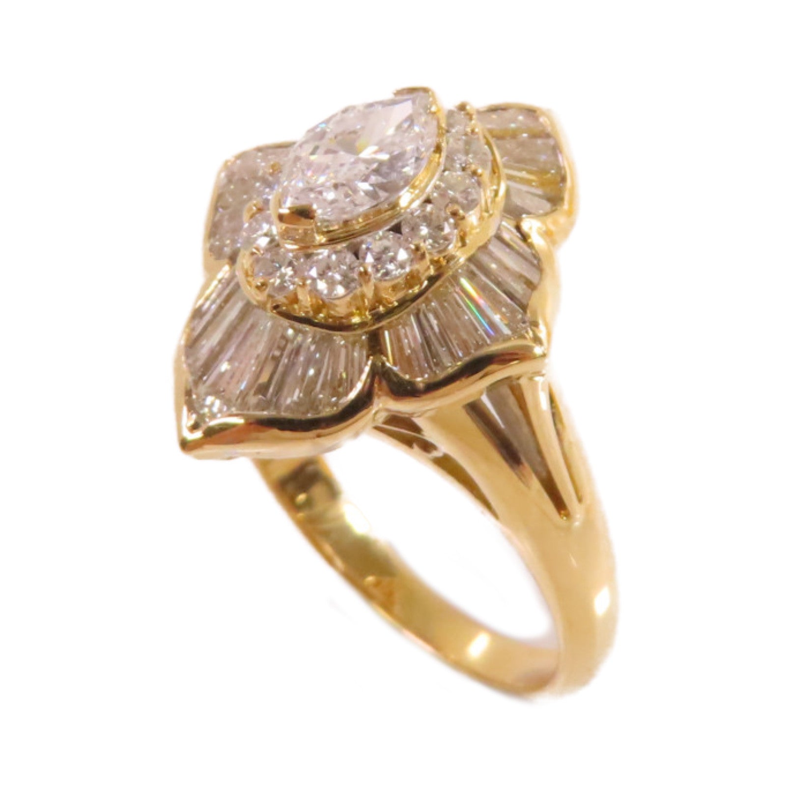 JEWELRY 18K黃金/0.47ct鑽石/1.46ct鑽石Diamond Ring戒指US#6