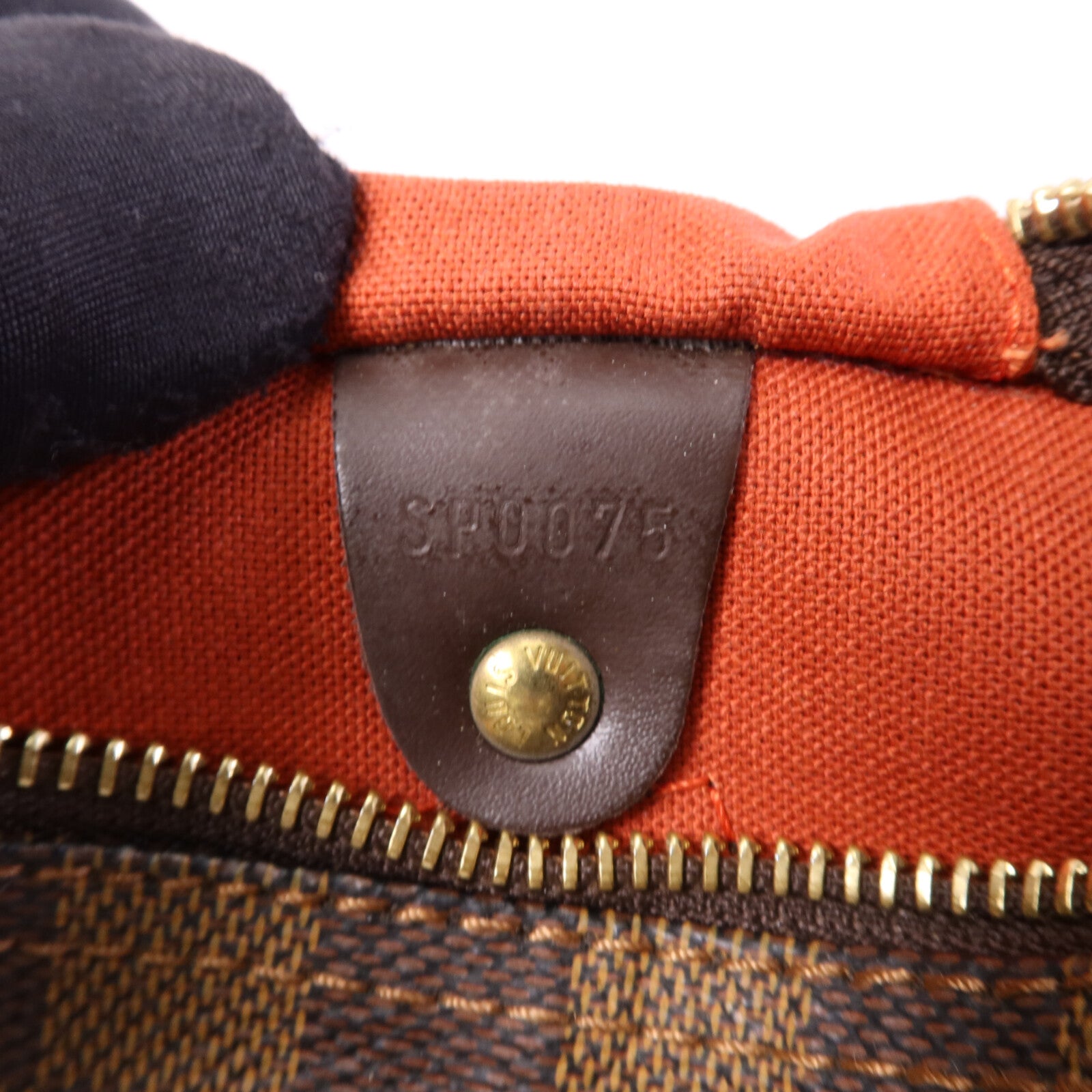 LOUIS VUITTON Damier Speedy 30金扣手挽袋