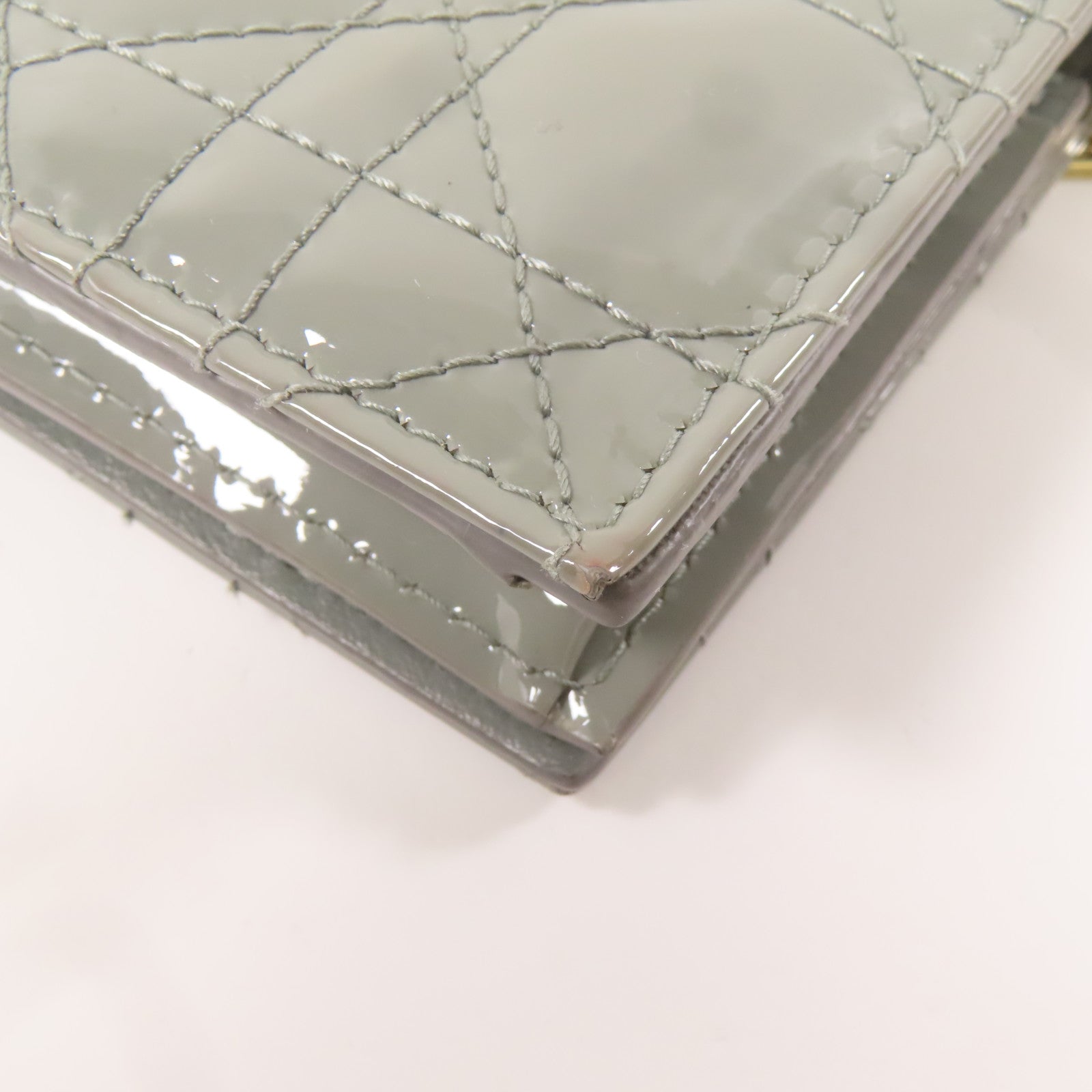 Dior 漆皮皮革Wallet金扣錢包綠色