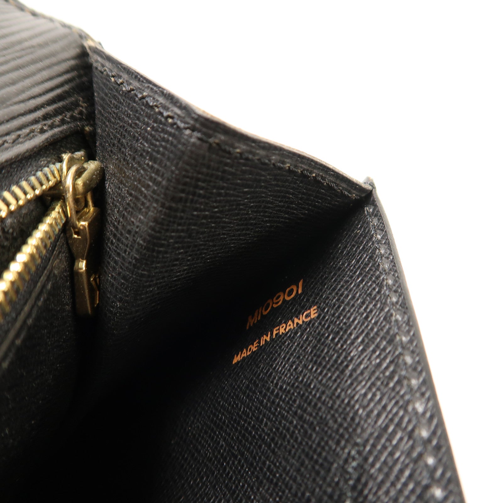 LOUIS VUITTON LV GHW Pochette Sellier Dragonne Pouch Clutch Bag Epi M52621 Black