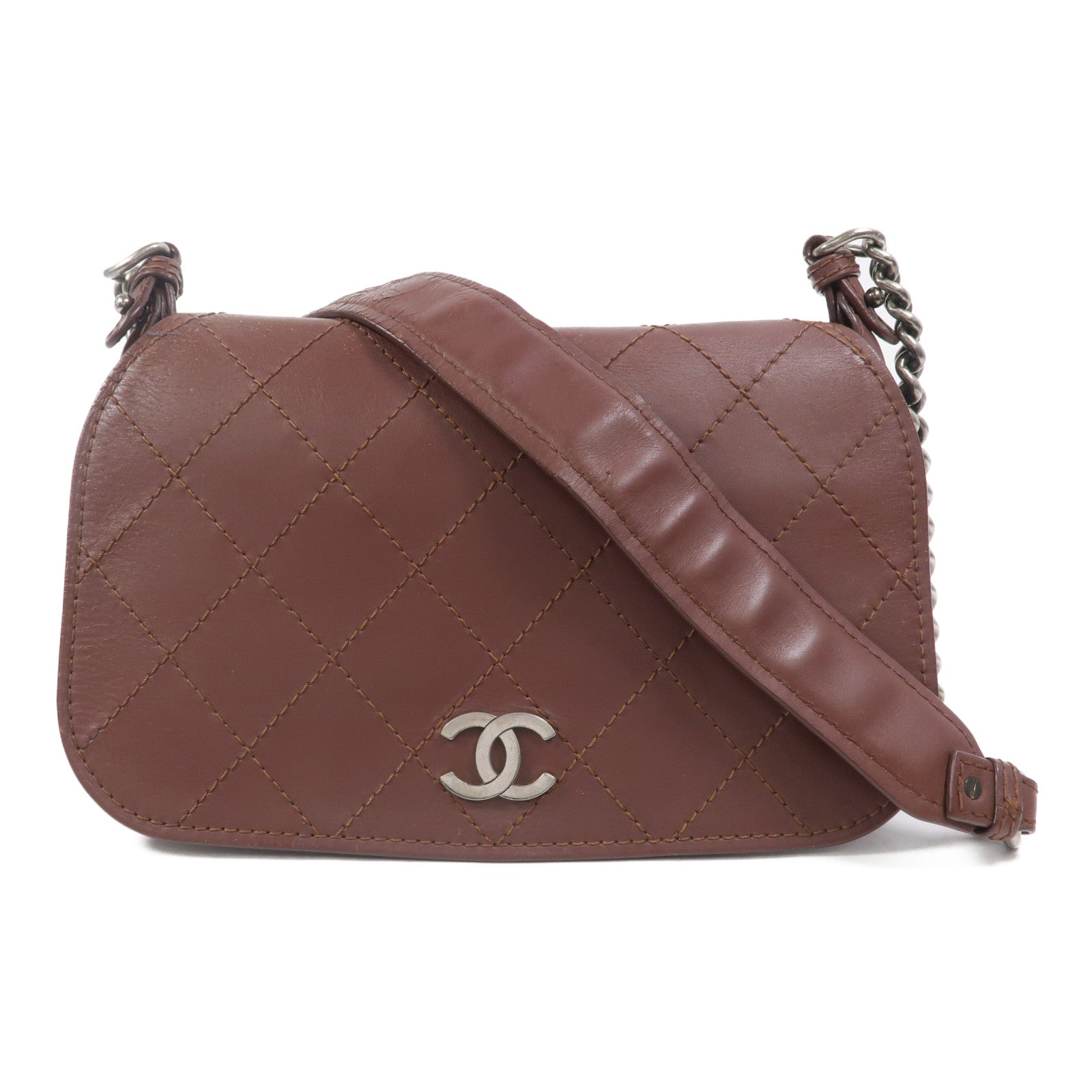 CHANEL 牛皮皮革Chain Shoulder鏈帶肩背袋