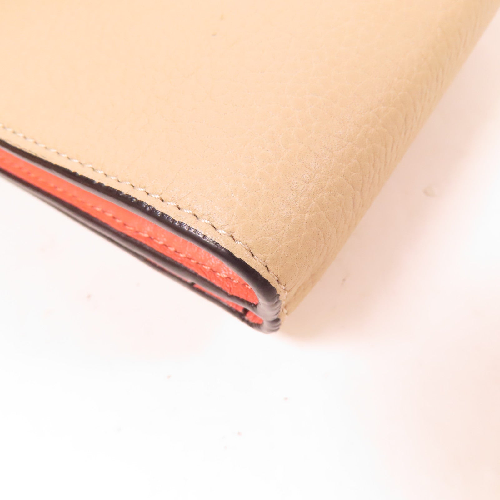 LOEWE 牛皮皮革Compact Zip Wallet銀扣錢包
