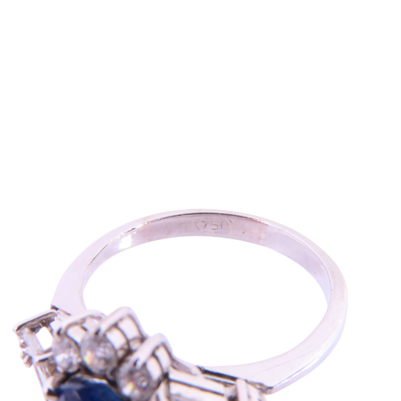 JEWELRY Sapphire Diamond Ring US#6.25 18K White Gold