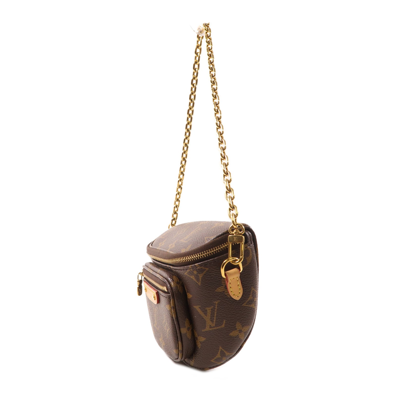 LOUIS VUITTON Monogram Mini Bumbag金扣手挽肩背兩用袋棕色