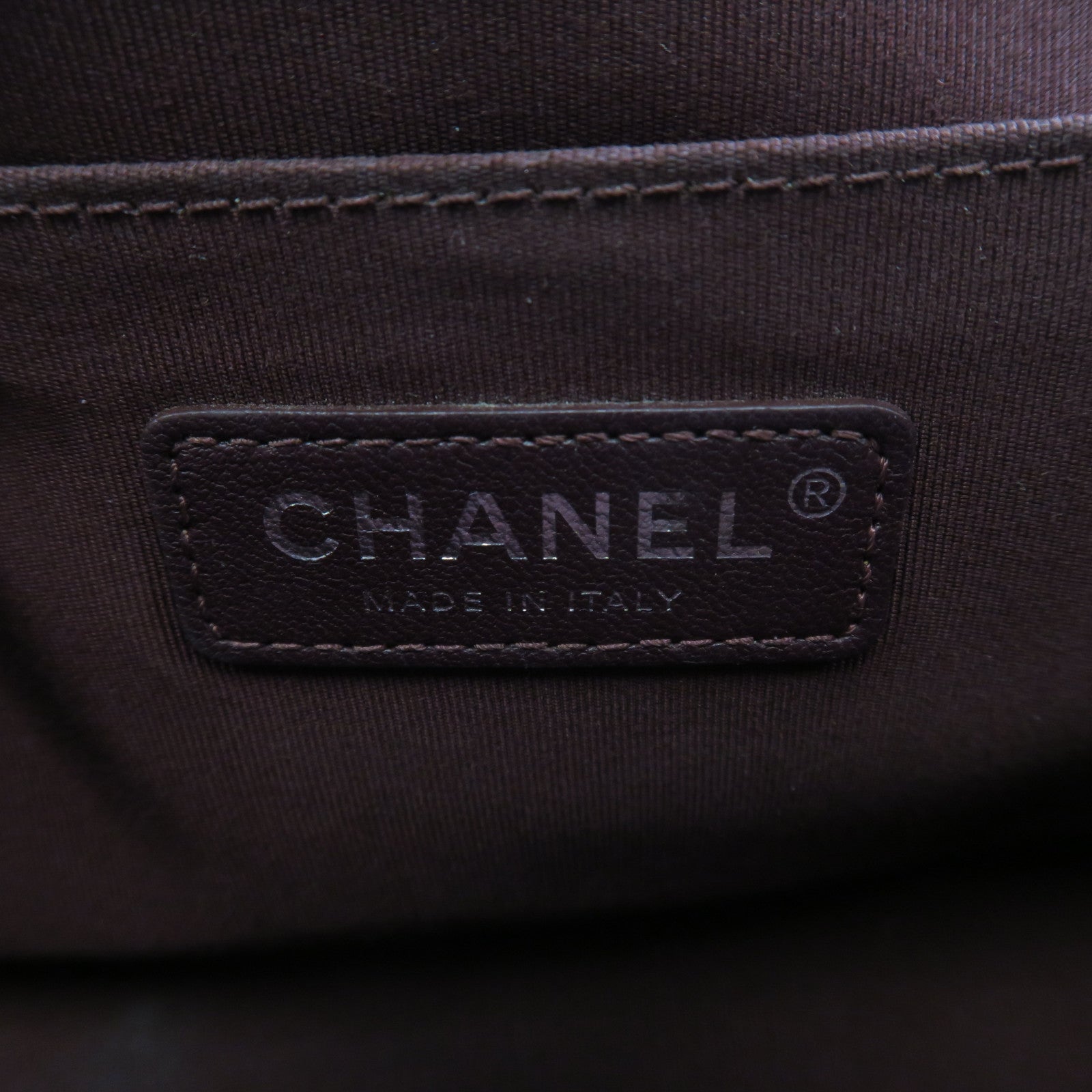 CHANEL 羊皮皮革Boy 25銀扣鏈帶肩背袋黑色