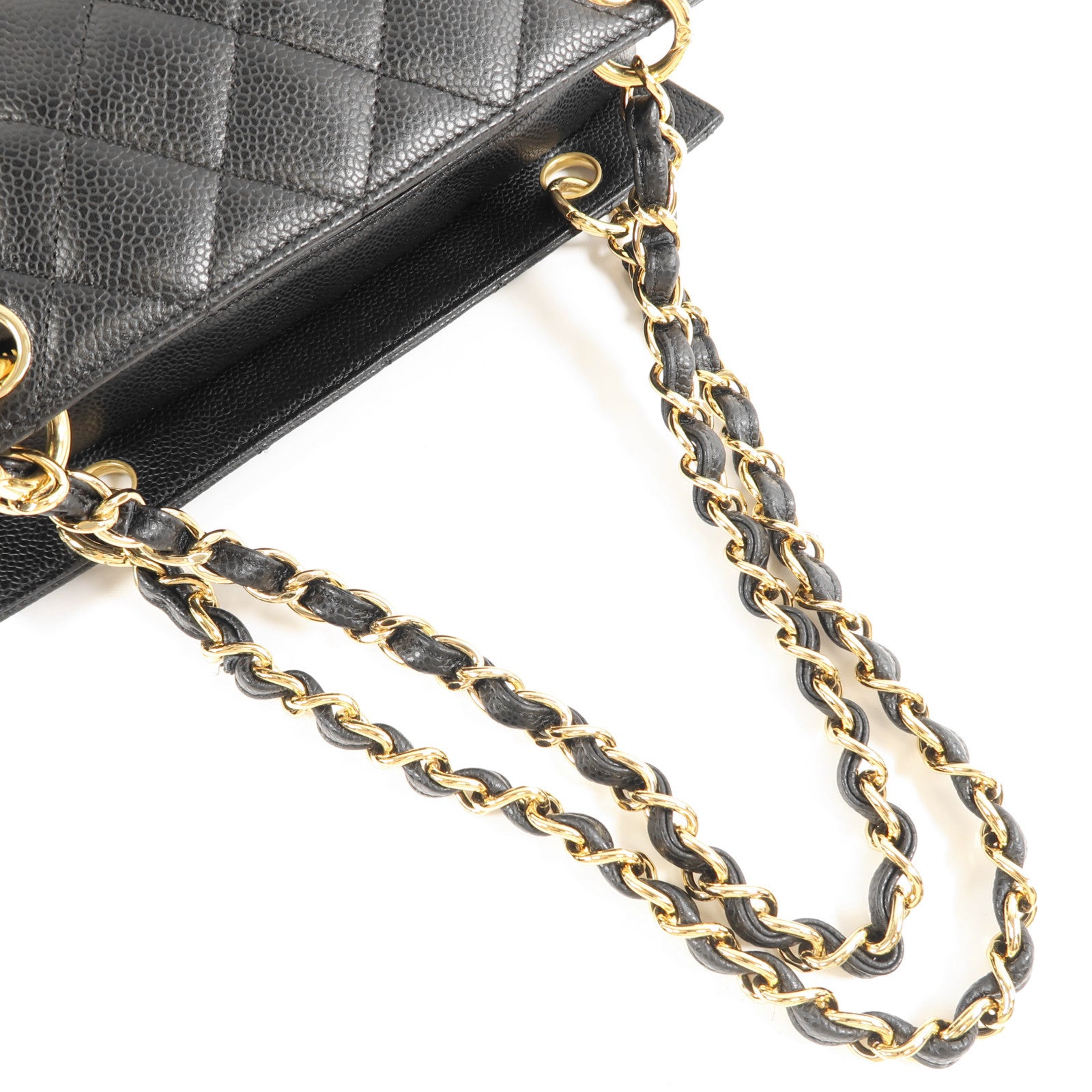 CHANEL 牛皮皮革Shoulder Bag金扣鏈帶肩背袋