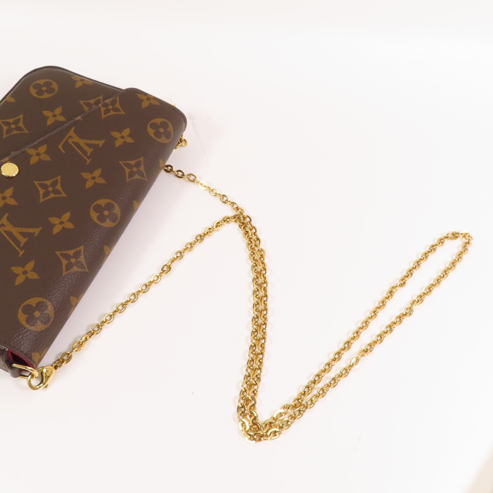 LOUIS VUITTON Monogram Felicie Pochette金扣鏈帶肩背袋