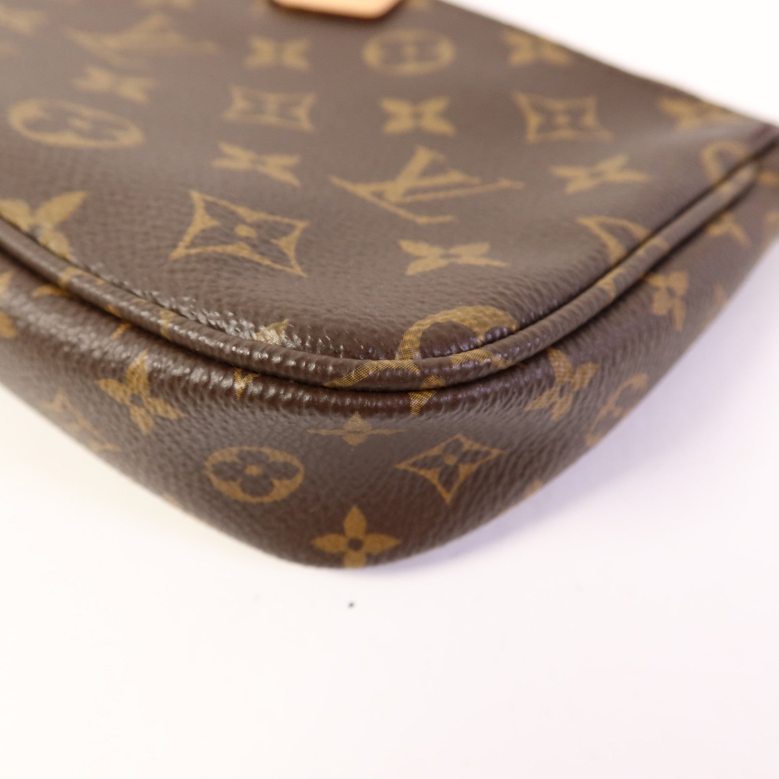 LOUIS VUITTON Monogram Multi Pochette Accessoires金扣手挽肩背兩用袋棕色