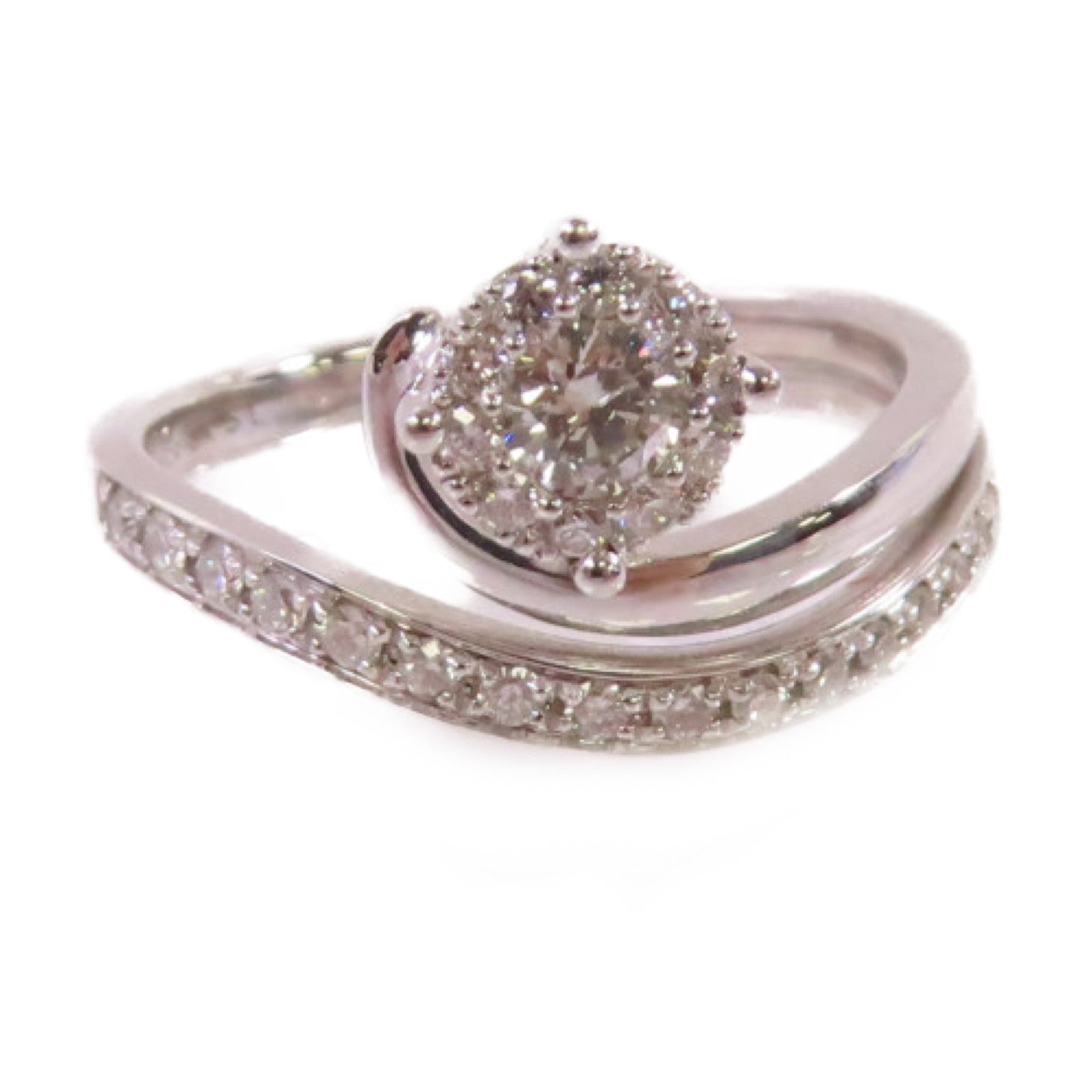 JEWELRY 18K白金/0.12ct鑽石Diamond Ring戒指US#4.75