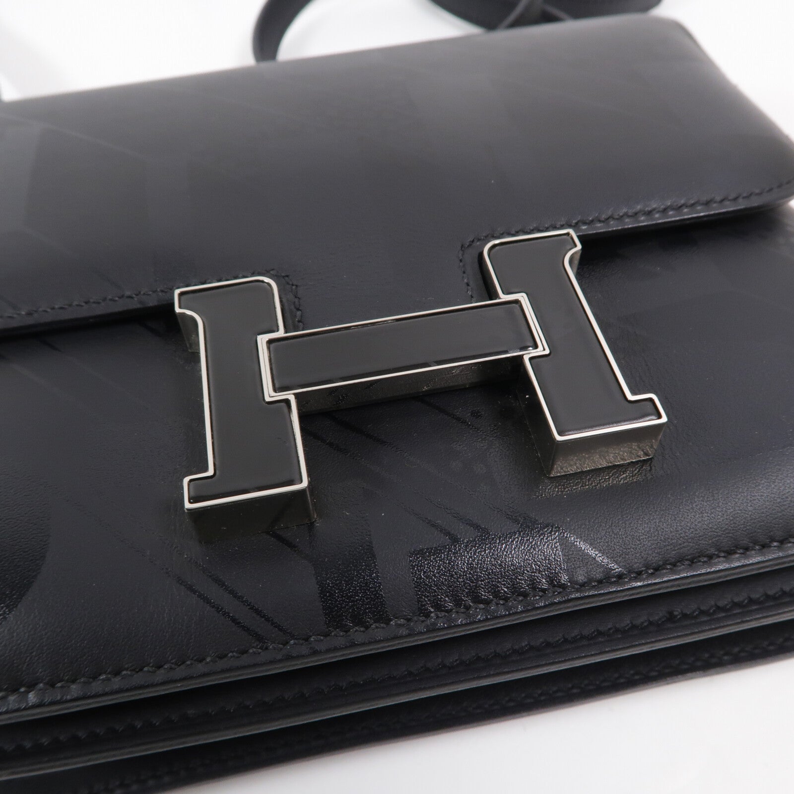 HERMES Sombrero皮革Constance Mini On A Summer Night肩背袋Noir