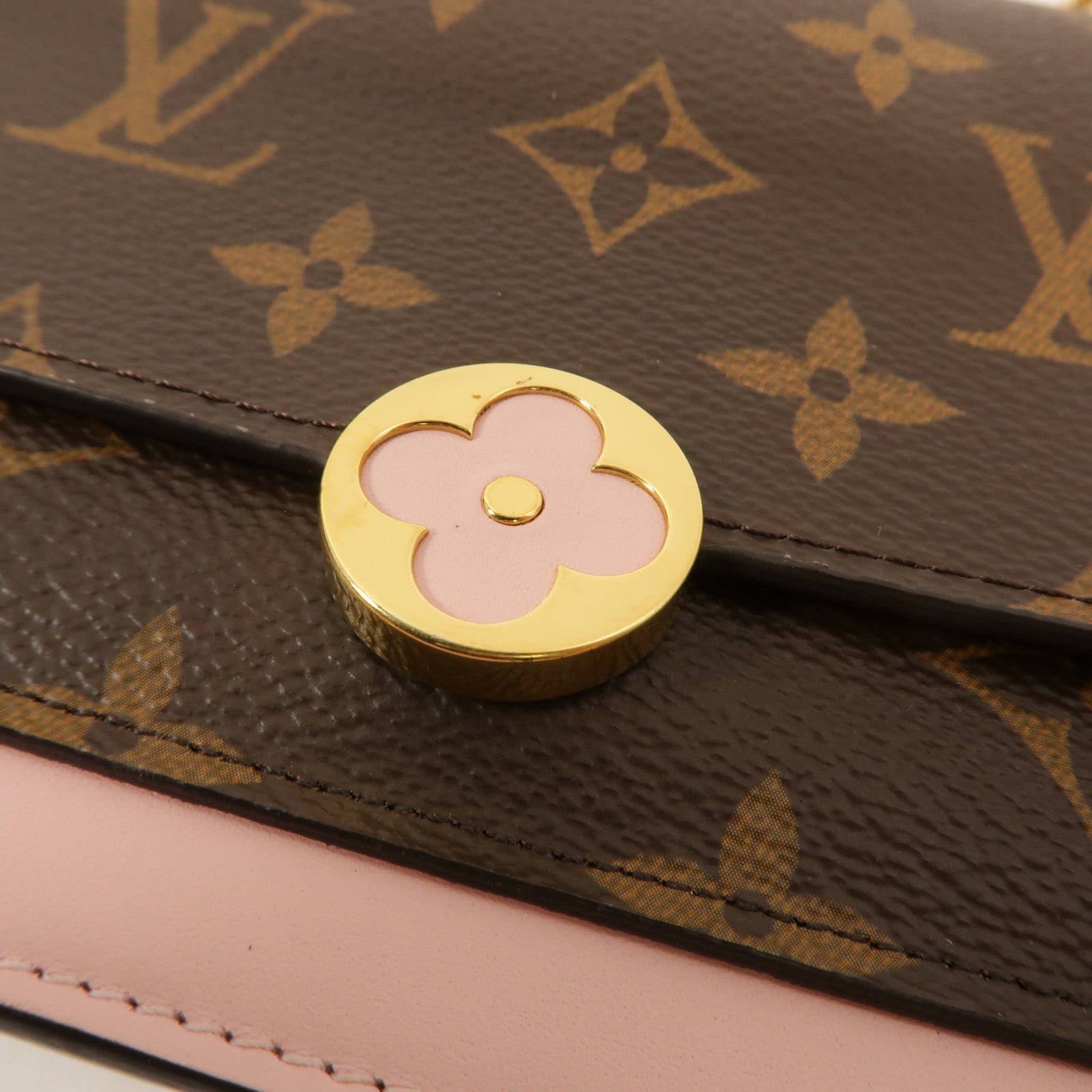 LOUIS VUITTON Monogram Flore Chain Wallet鏈帶肩背袋