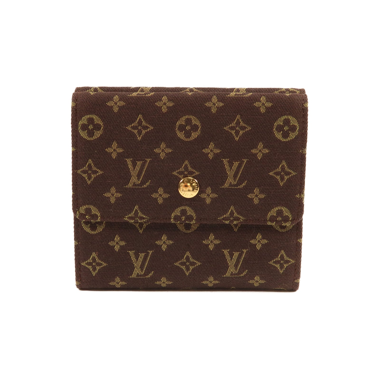 LOUIS VUITTON 帆布Wallet金扣錢包啡色