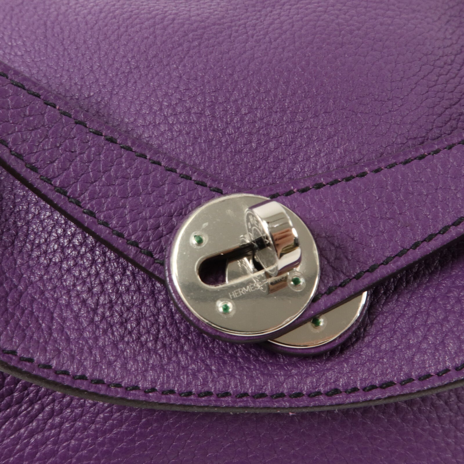 HERMES Clemence皮革Lindy 30手挽肩背兩用袋Ultraviolet/Bleu Obs