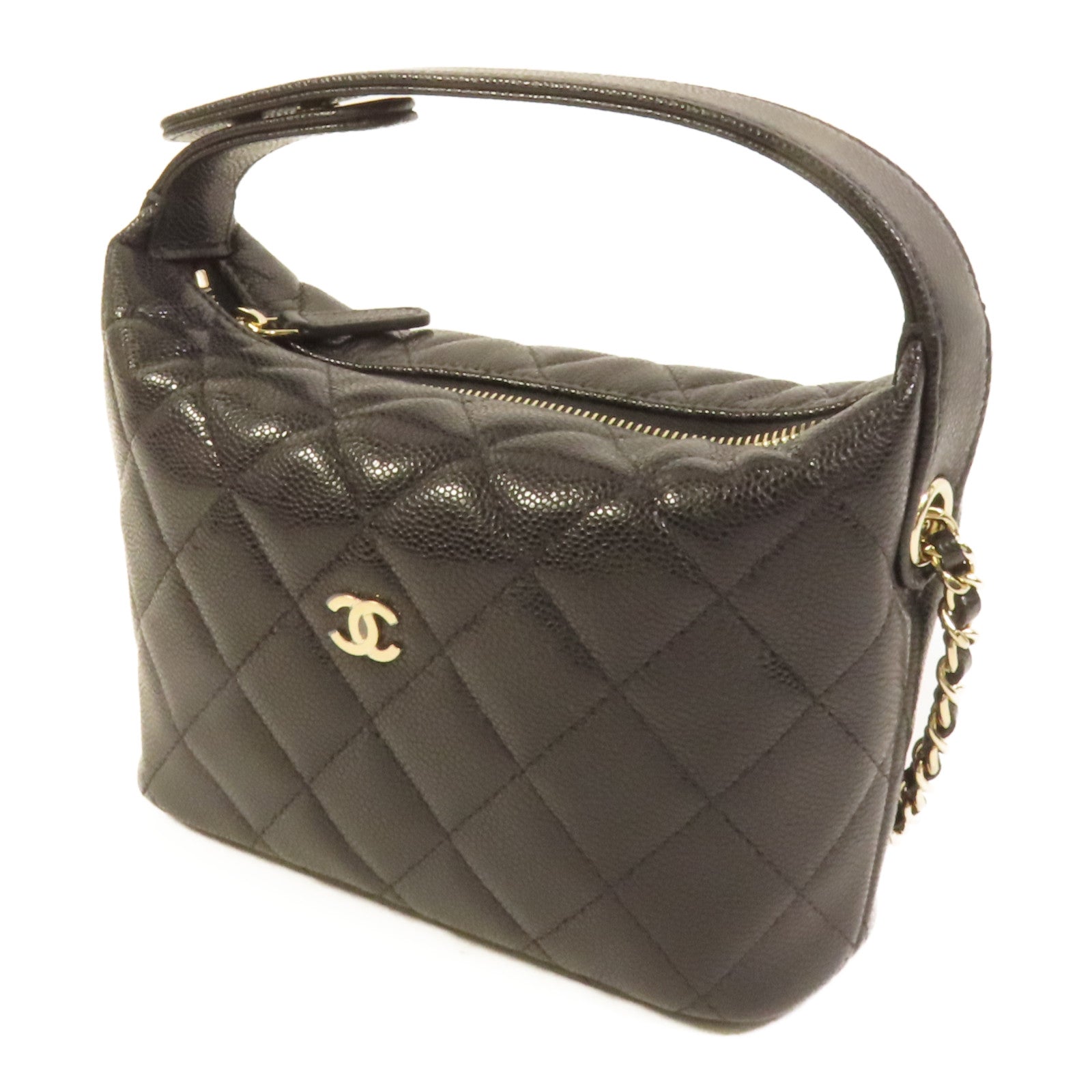 CHANEL 牛皮皮革Hobo Bag金扣手挽肩背兩用袋