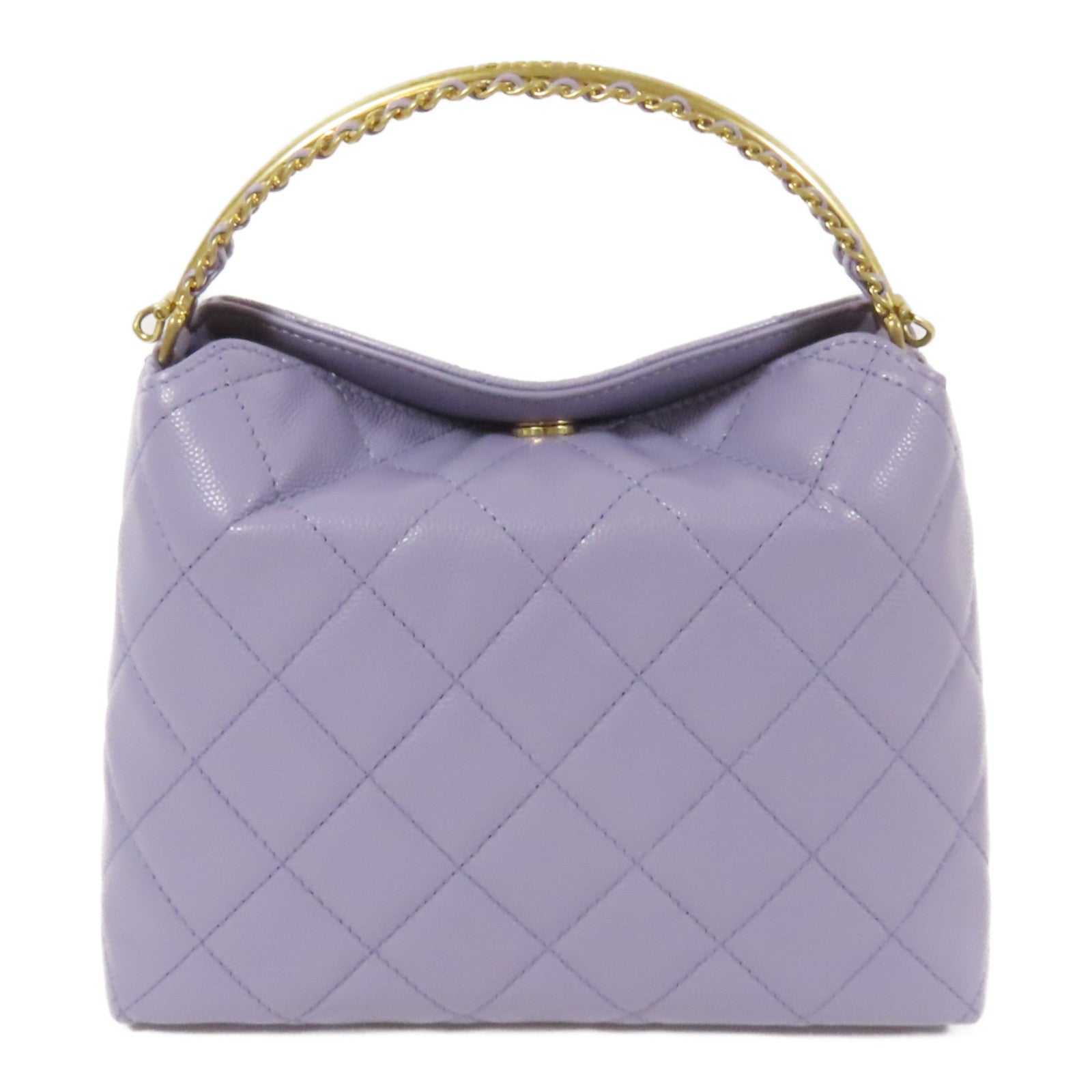 CHANEL 牛皮皮革Chain Shoulder金扣手挽肩背兩用袋