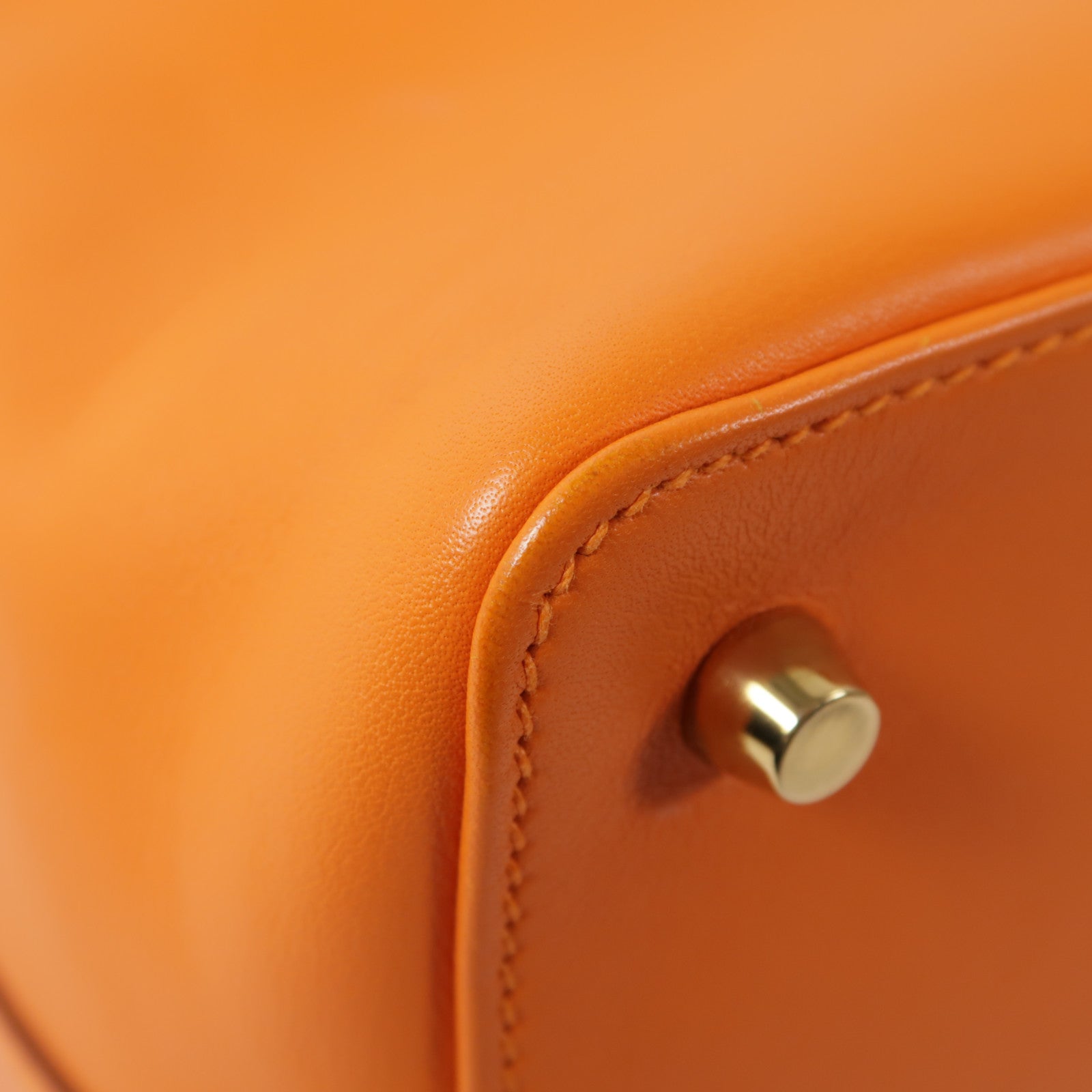 HERMES GHW Tool Box 20 2 Way Shoulder Bag Handbag Swift Leather Orange