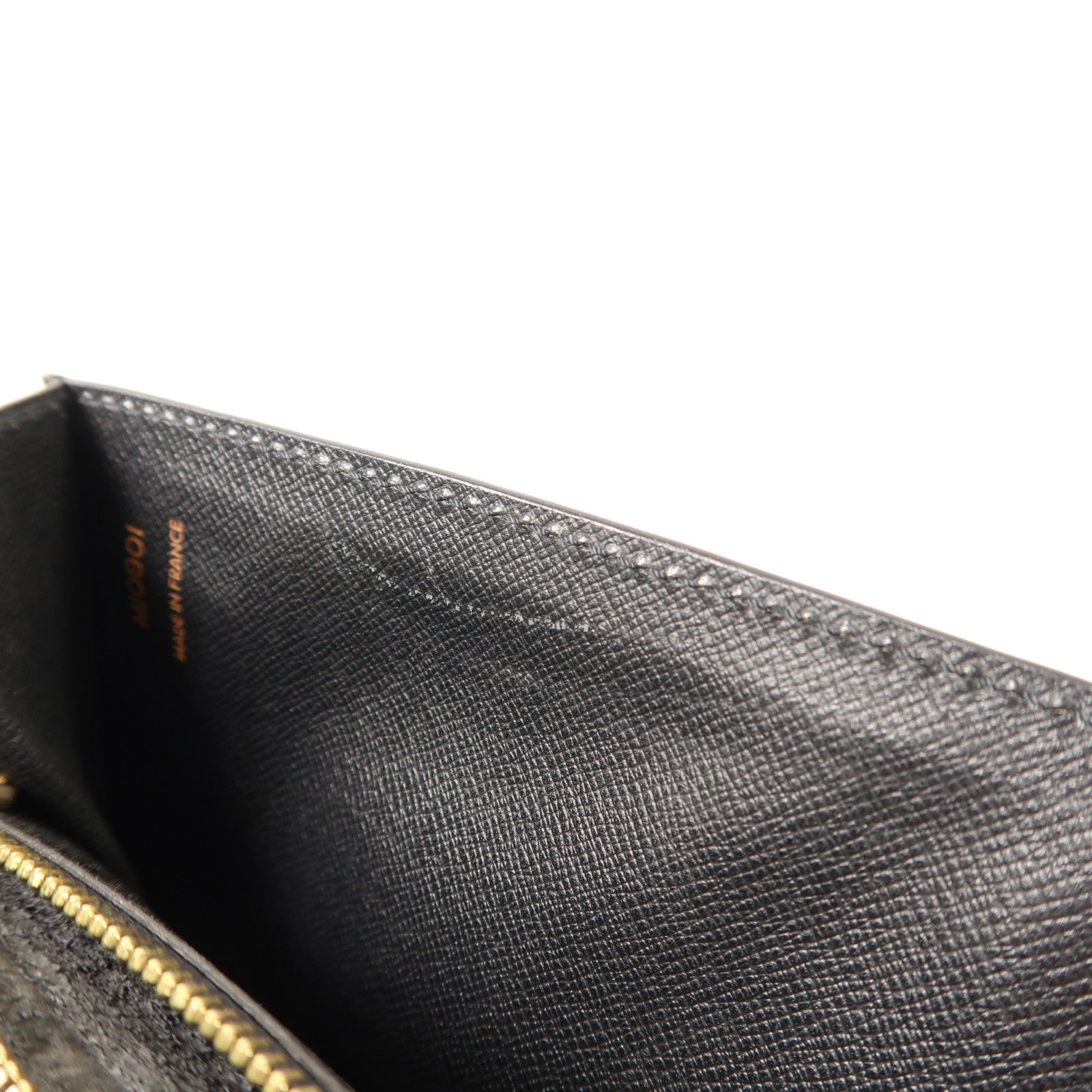 LOUIS VUITTON LV GHW Pochette Sellier Dragonne Pouch Clutch Bag Epi M52621 Black