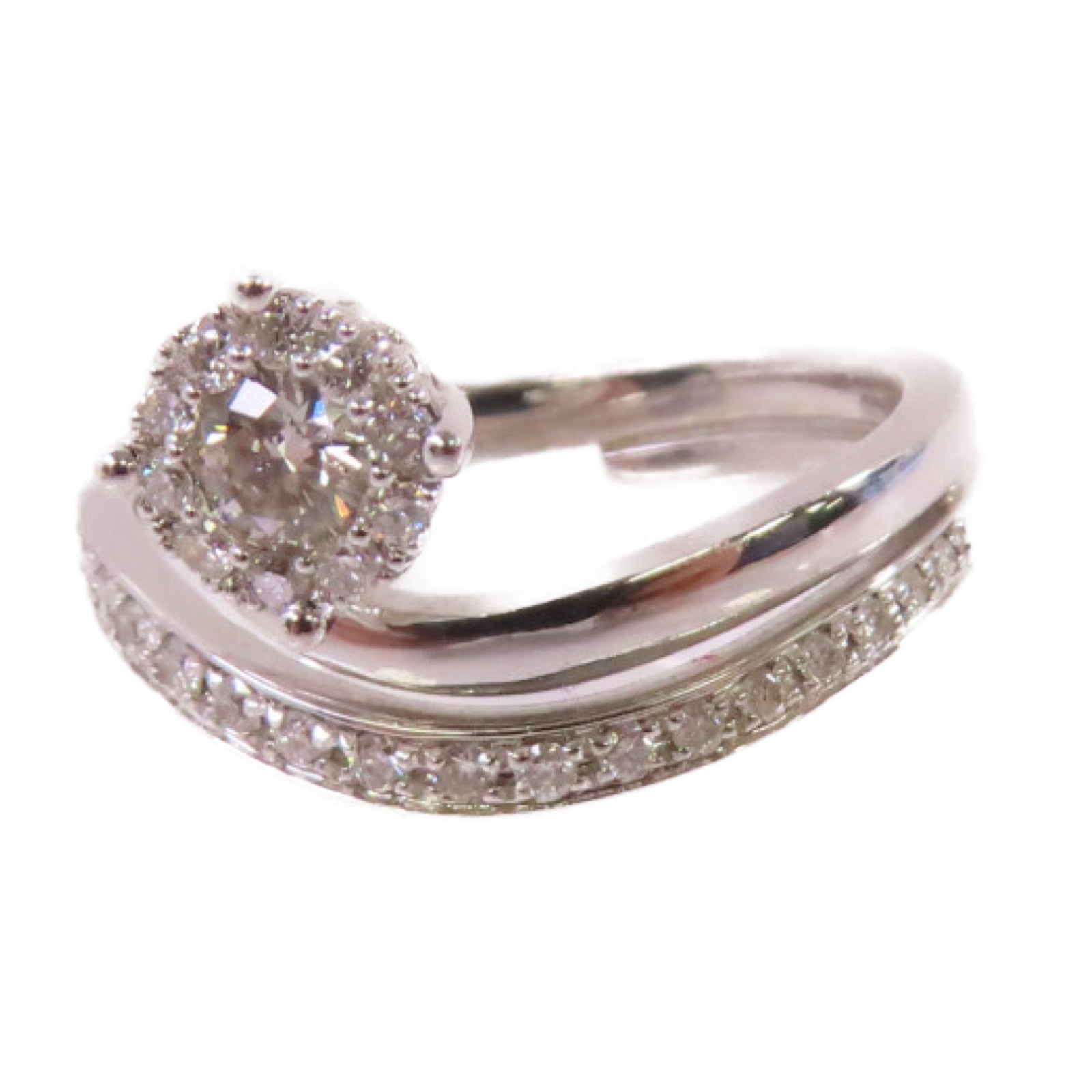 JEWELRY 18K白金/0.12ct鑽石Diamond Ring戒指US#4.75
