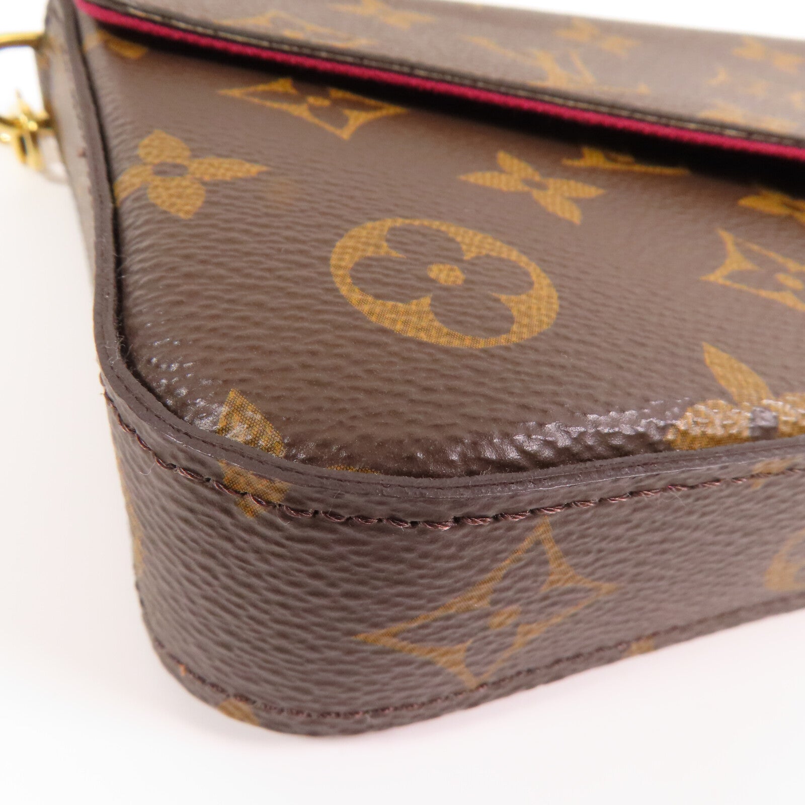 LOUIS VUITTON Monogram Felicie Pochette金扣鏈帶肩背袋