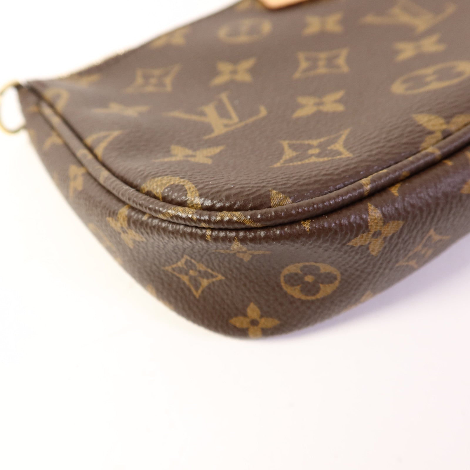 LOUIS VUITTON Monogram Multi Pochette Accessoires金扣手挽肩背兩用袋棕色