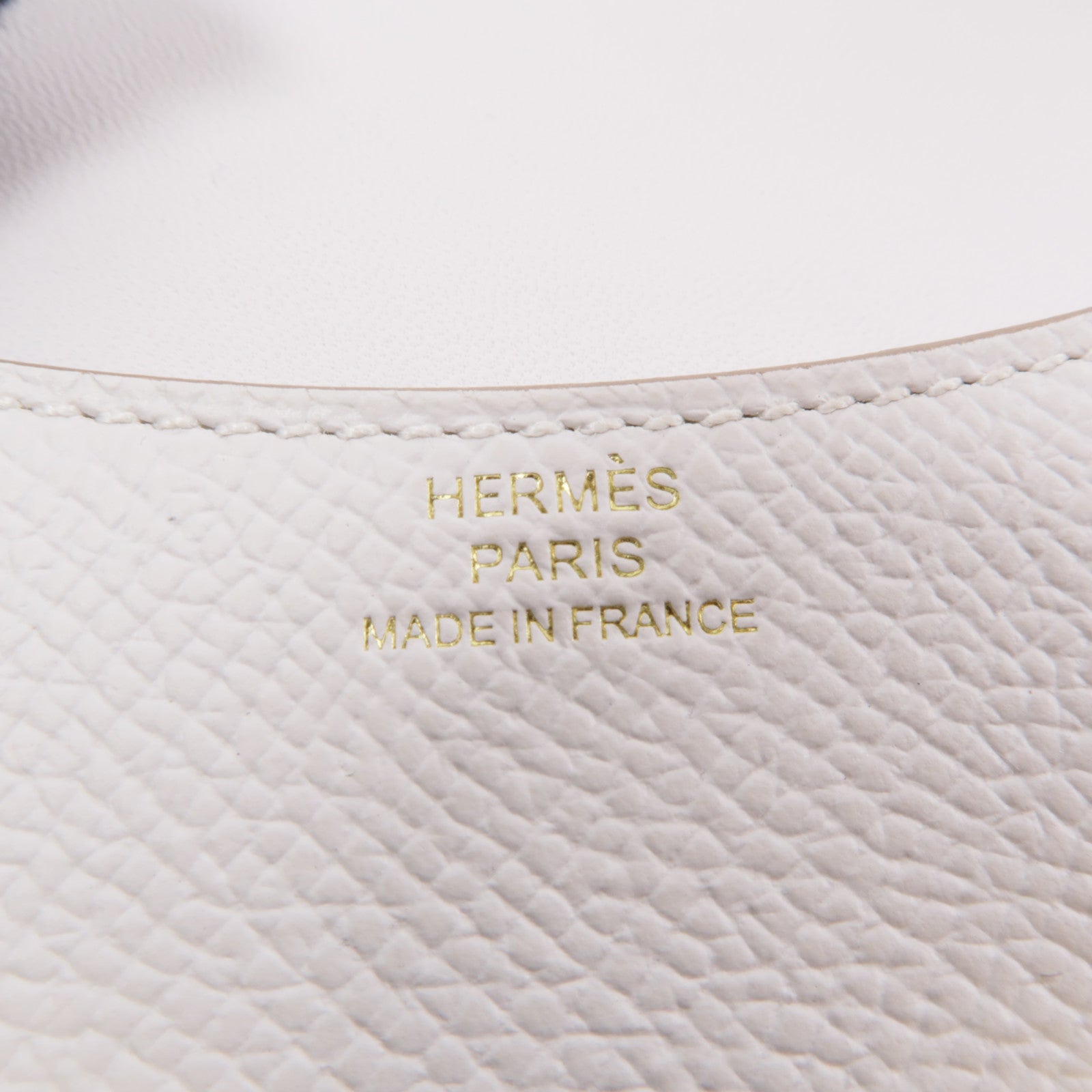 HERMES Epsom皮革Constance Slim金扣錢包Gris Pale白色