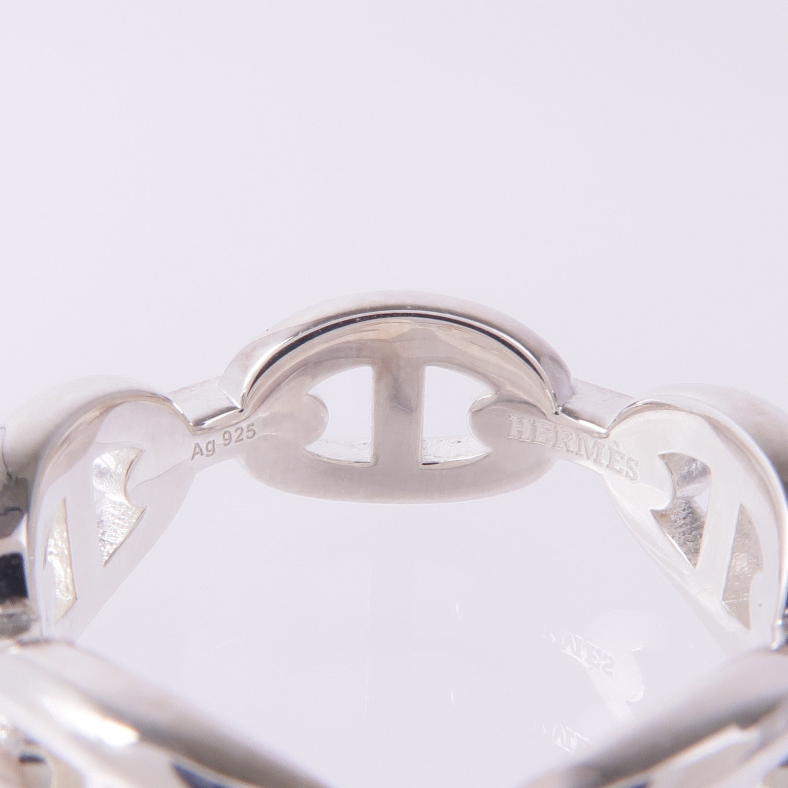 HERMES 925純銀Chaine d'ancre Enchainee Ring戒指Hermes#57/US#8
