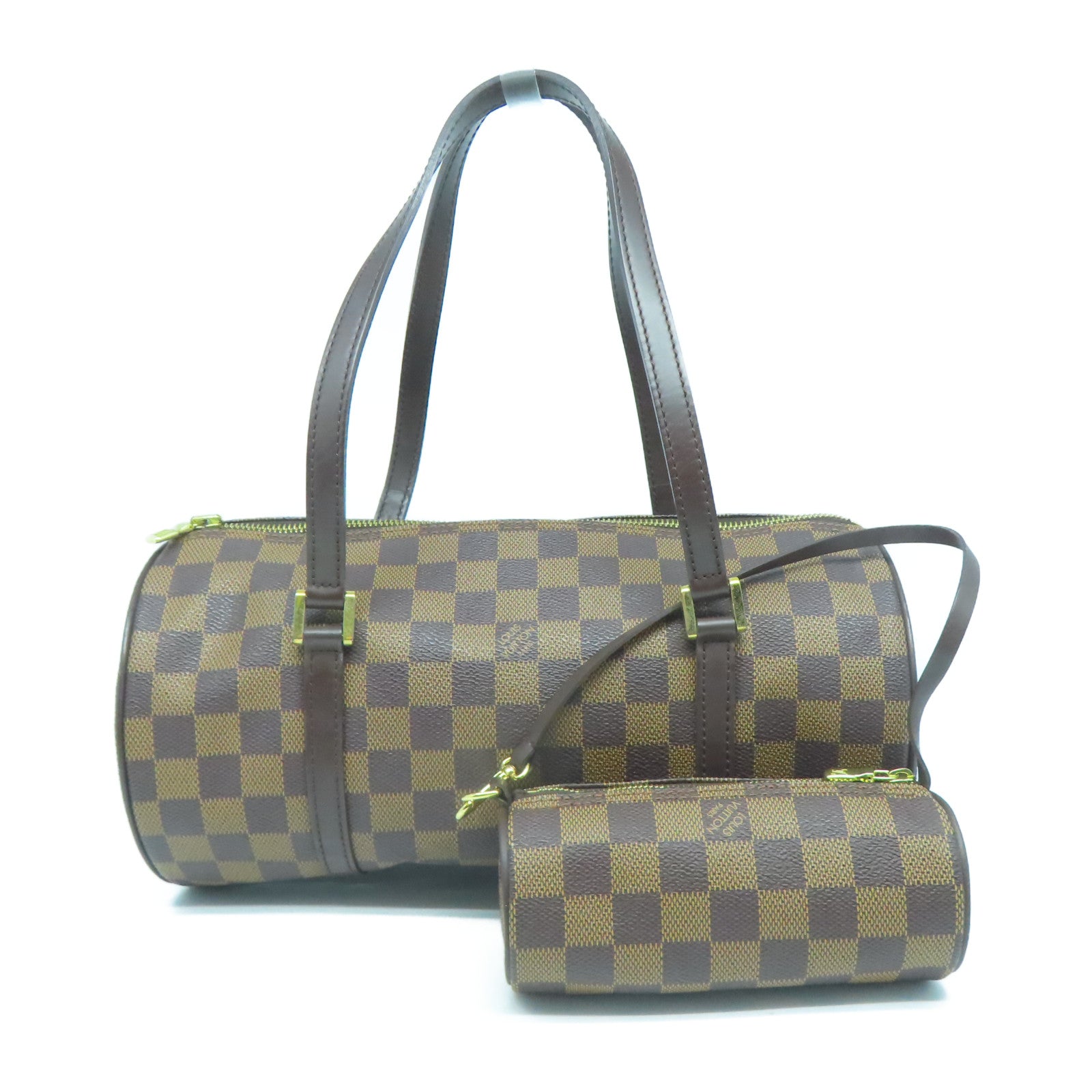 LOUIS VUITTON 【激減優惠】Damier Papillon GM金扣肩背袋啡色