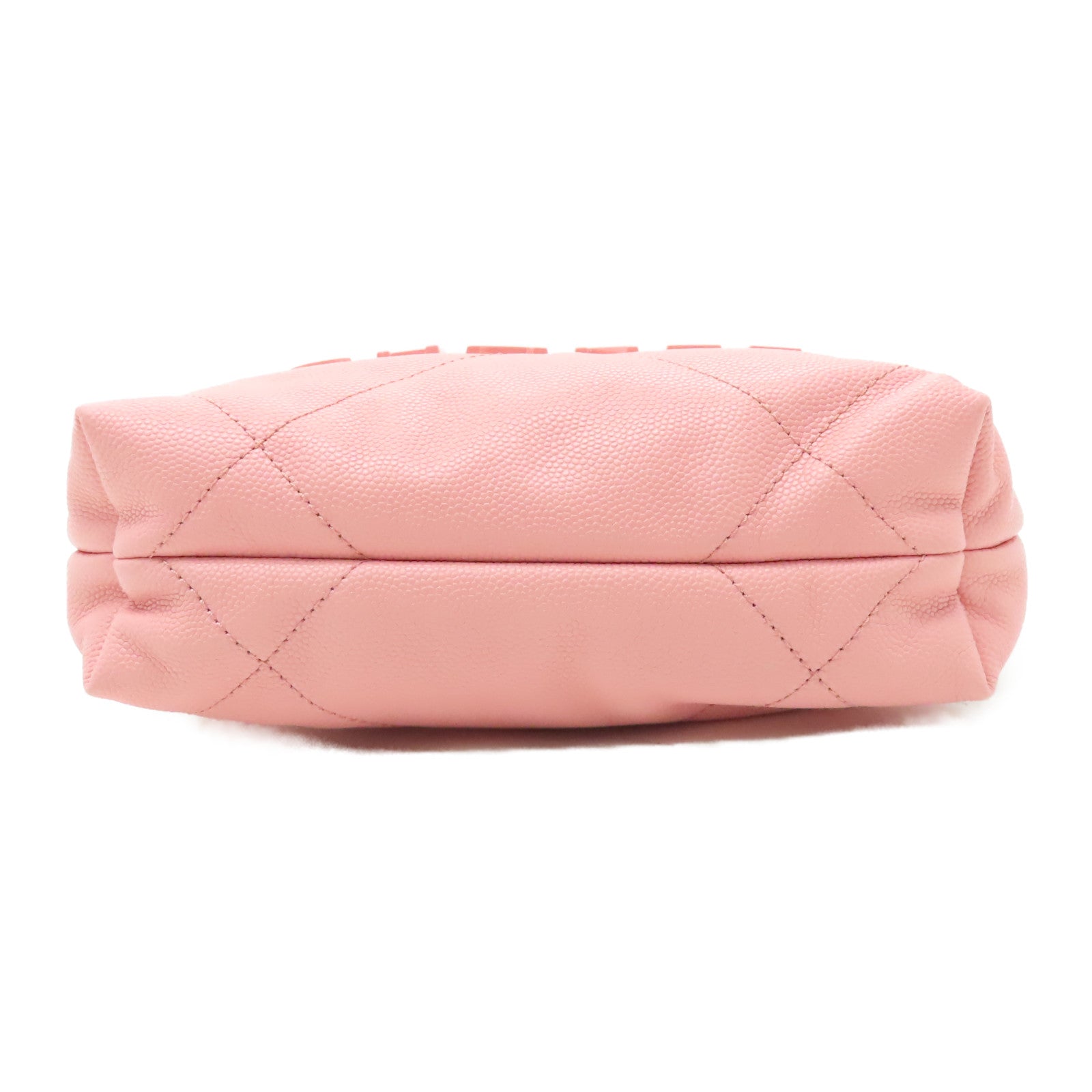 CHANEL 【激減優惠】Caviar皮革Mini 22金扣肩背袋粉紅色