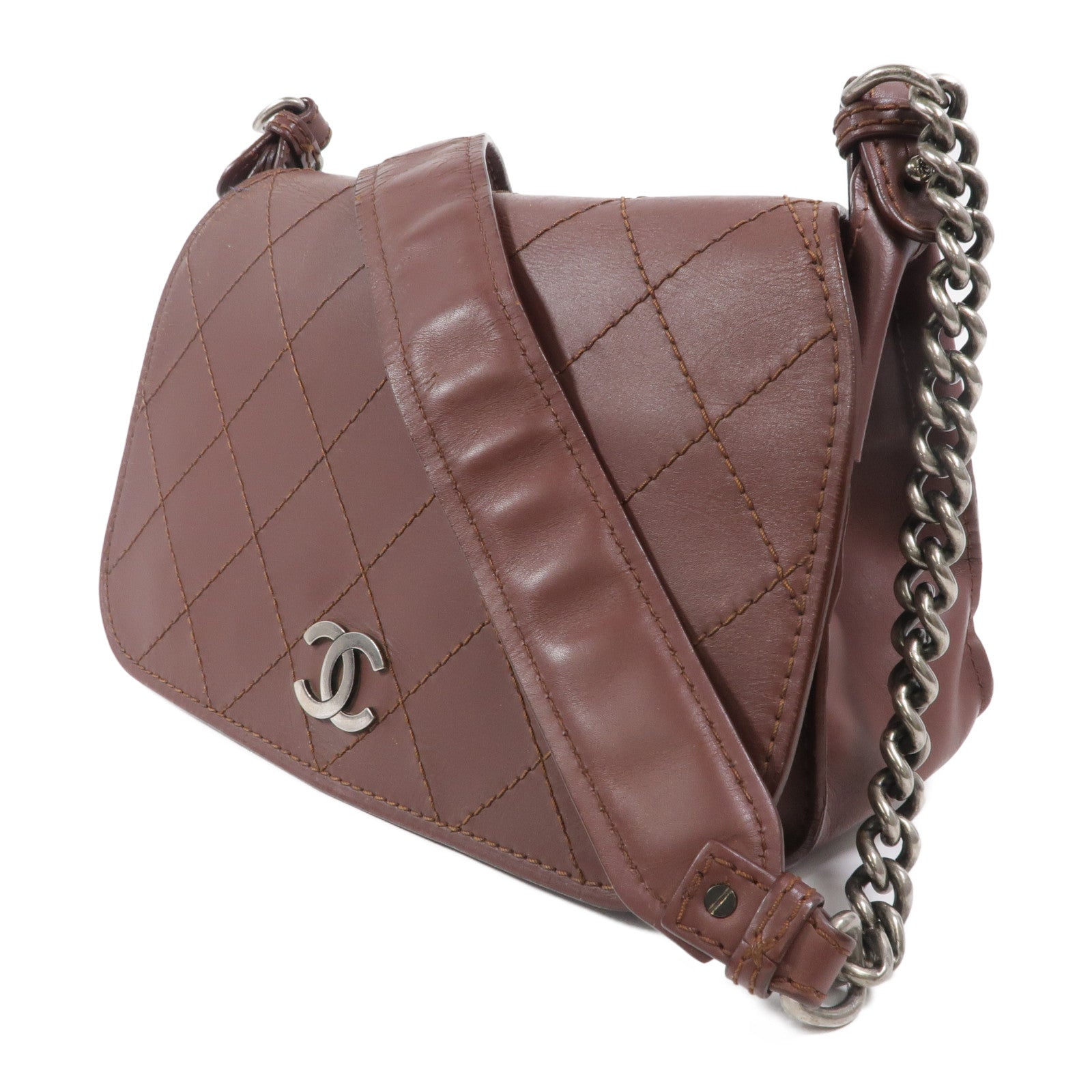 CHANEL 牛皮皮革Chain Shoulder鏈帶肩背袋