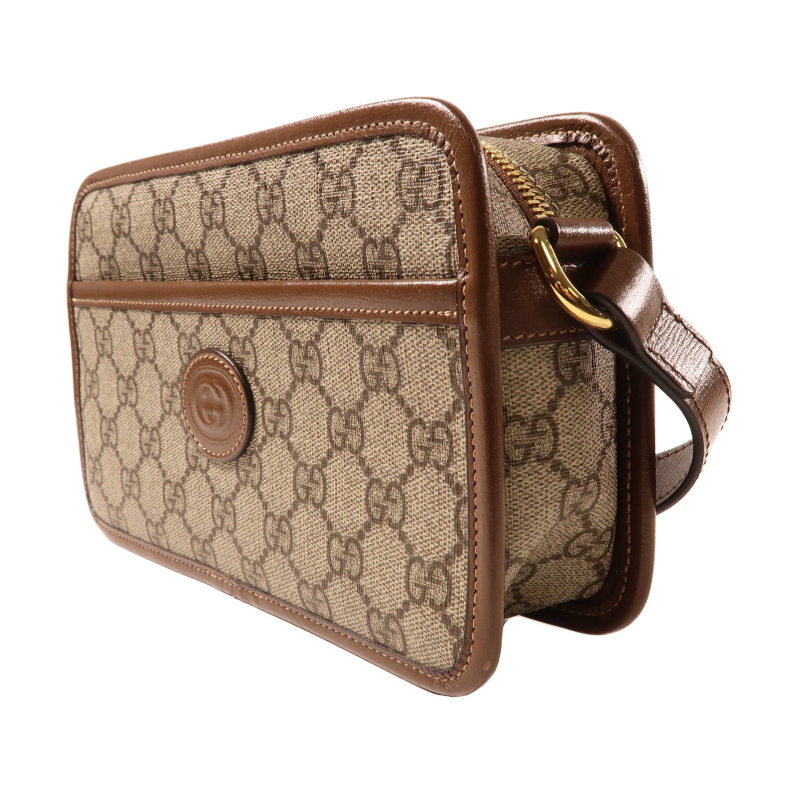GUCCI 塗層帆布Interlocking G Bag金扣肩背袋