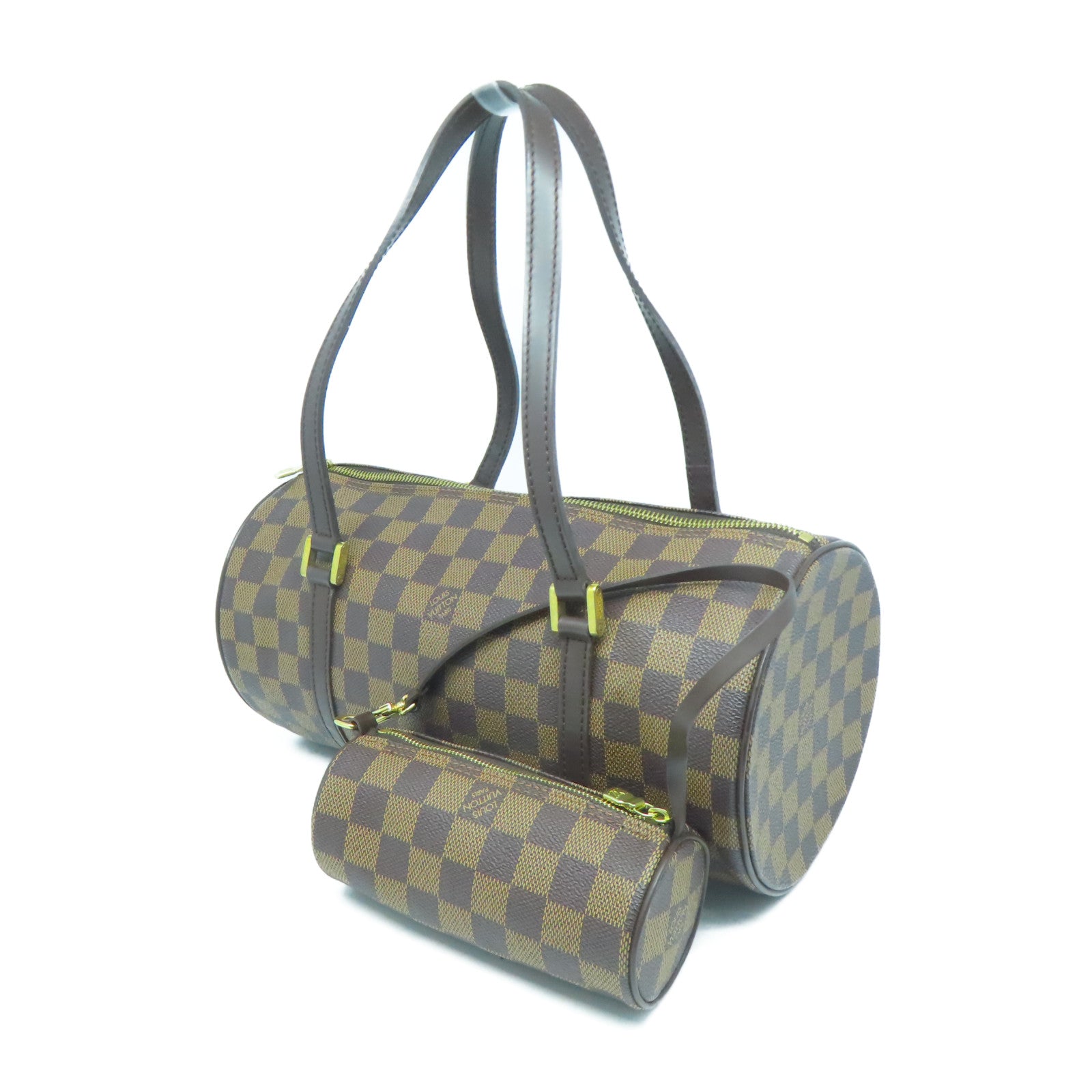 LOUIS VUITTON 【激減優惠】Damier Papillon GM金扣肩背袋啡色