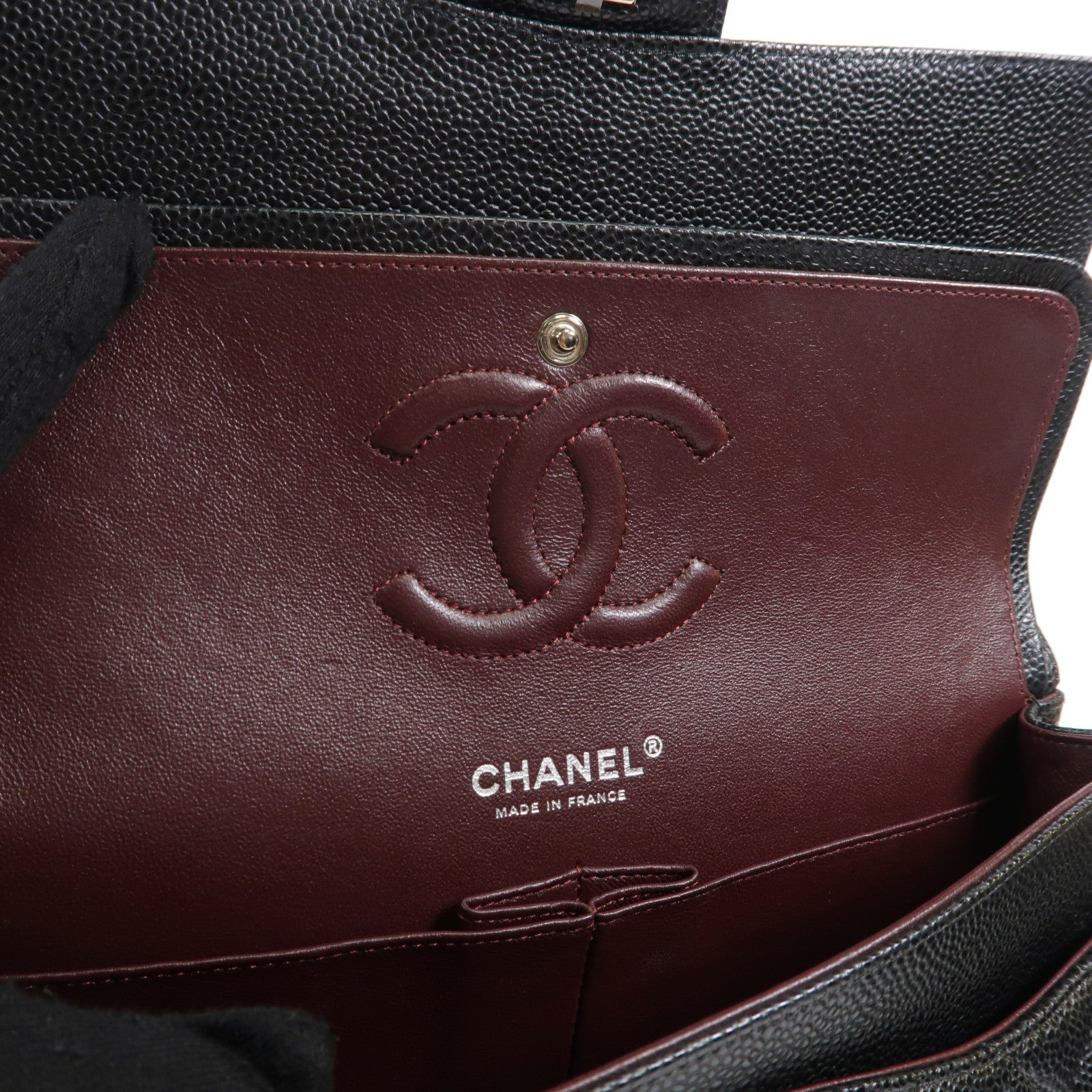 CHANEL CC SHW Classic 25 Chain Shoulder Bag Calfskin Leather Black