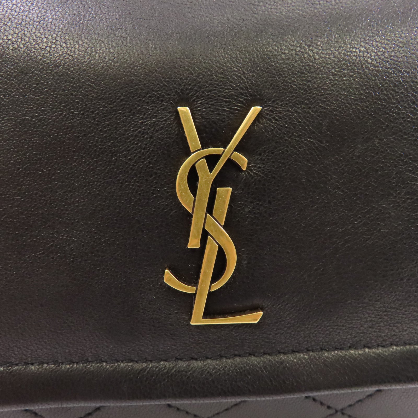 SAINT LAURENT 羊皮皮革Mini Nolita Bag金扣鏈帶肩背袋黑色