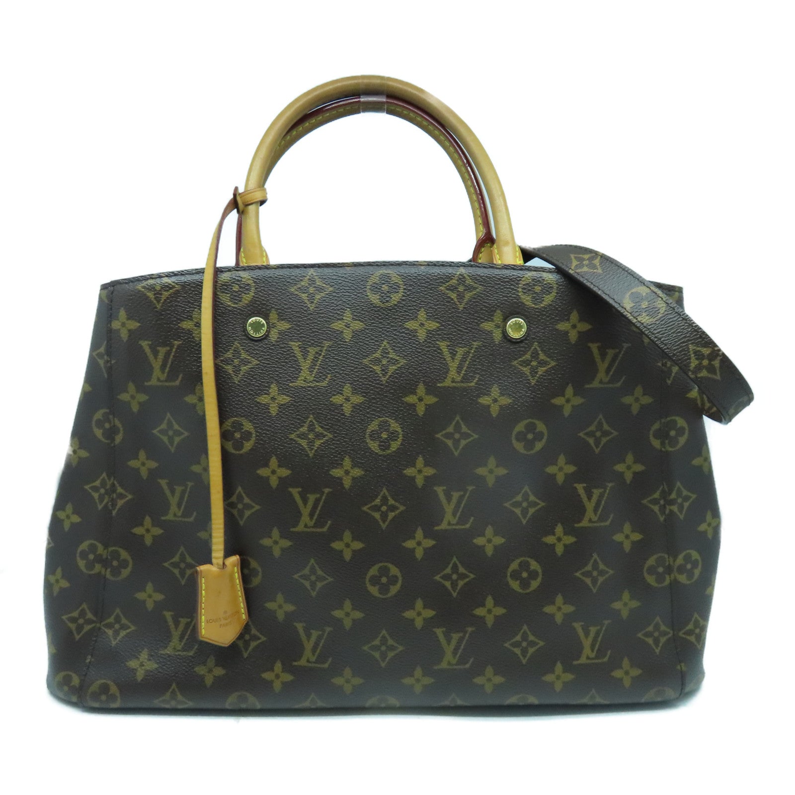 LOUIS VUITTON 【激減優惠】Montaigne GM 2 Way Shoulder金扣肩背袋啡色