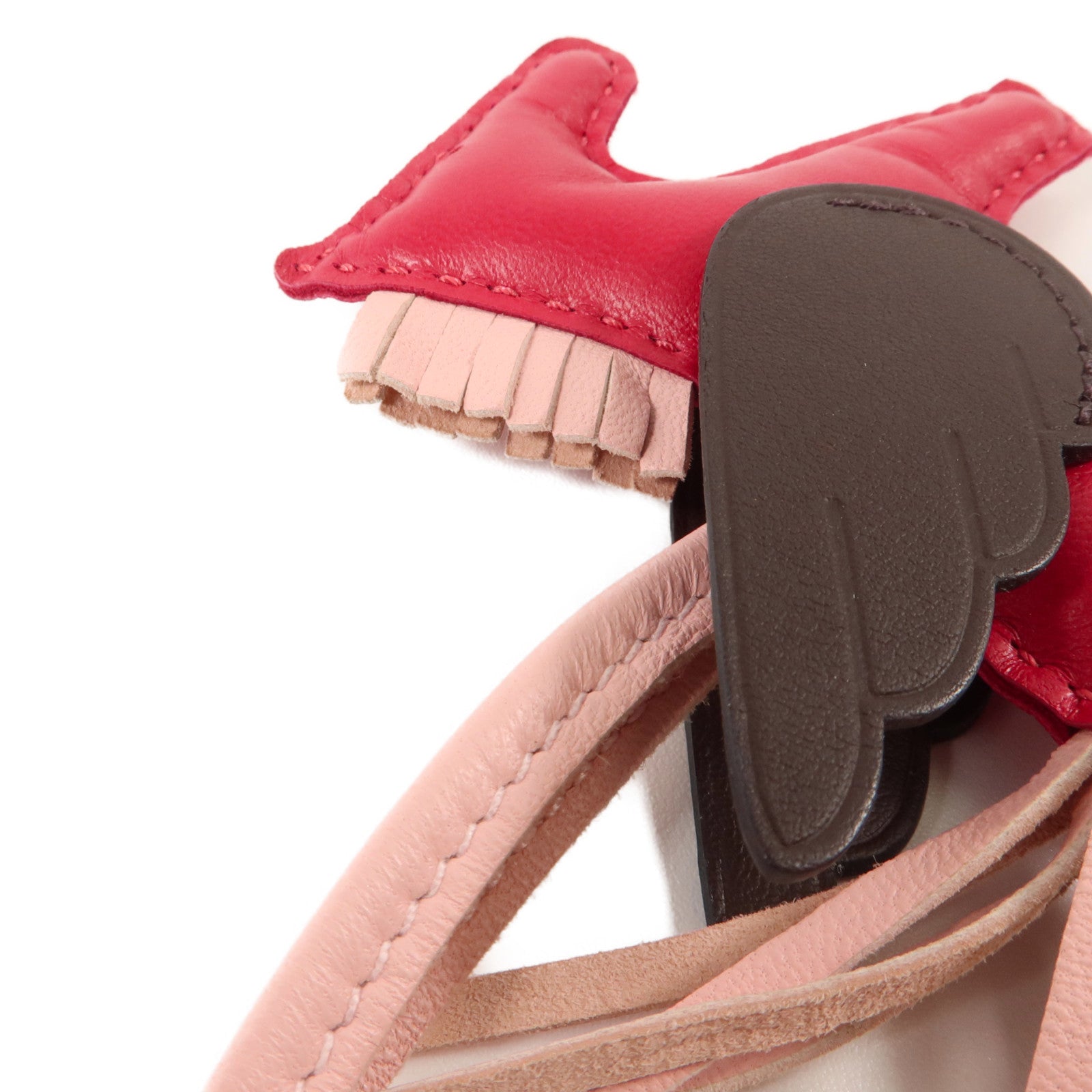 HERMES Milo皮革Rodeo Pegase PM掛飾Framboise/Rose Sakura/Rouge Sellier
