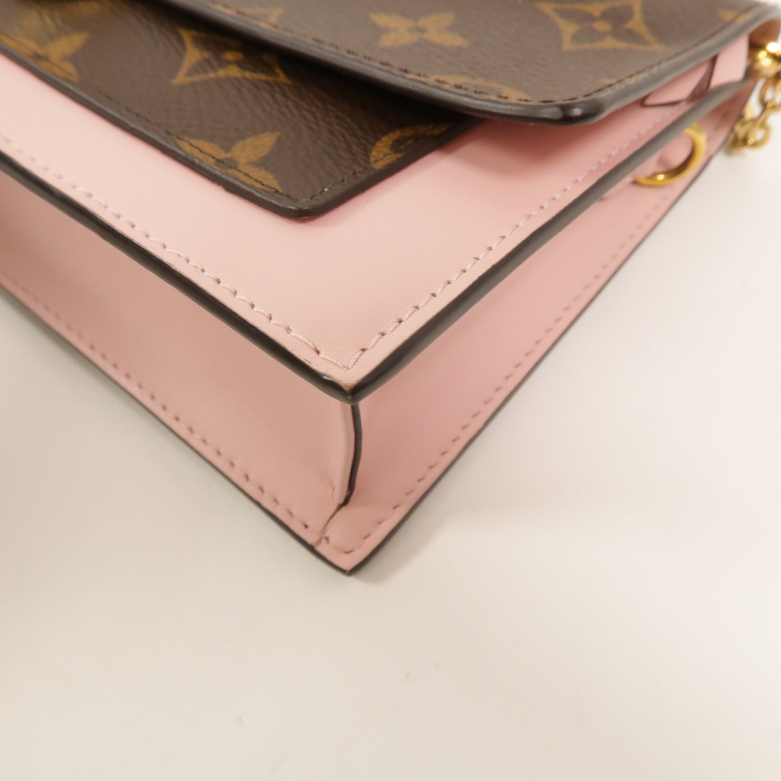 LOUIS VUITTON Monogram Flore Chain Wallet鏈帶肩背袋