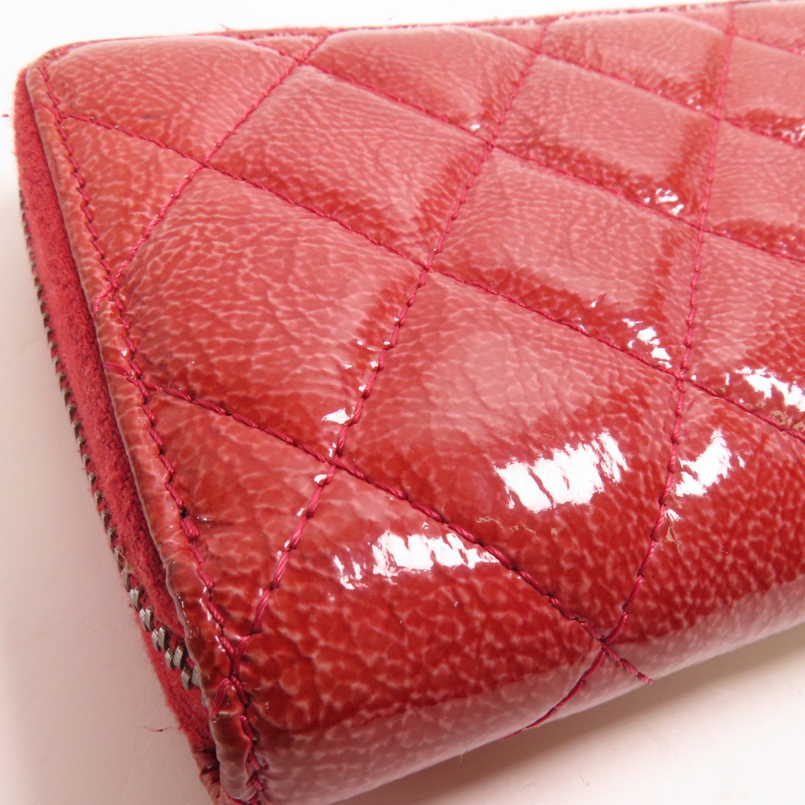 CHANEL 漆皮皮革Wallet銀扣錢包