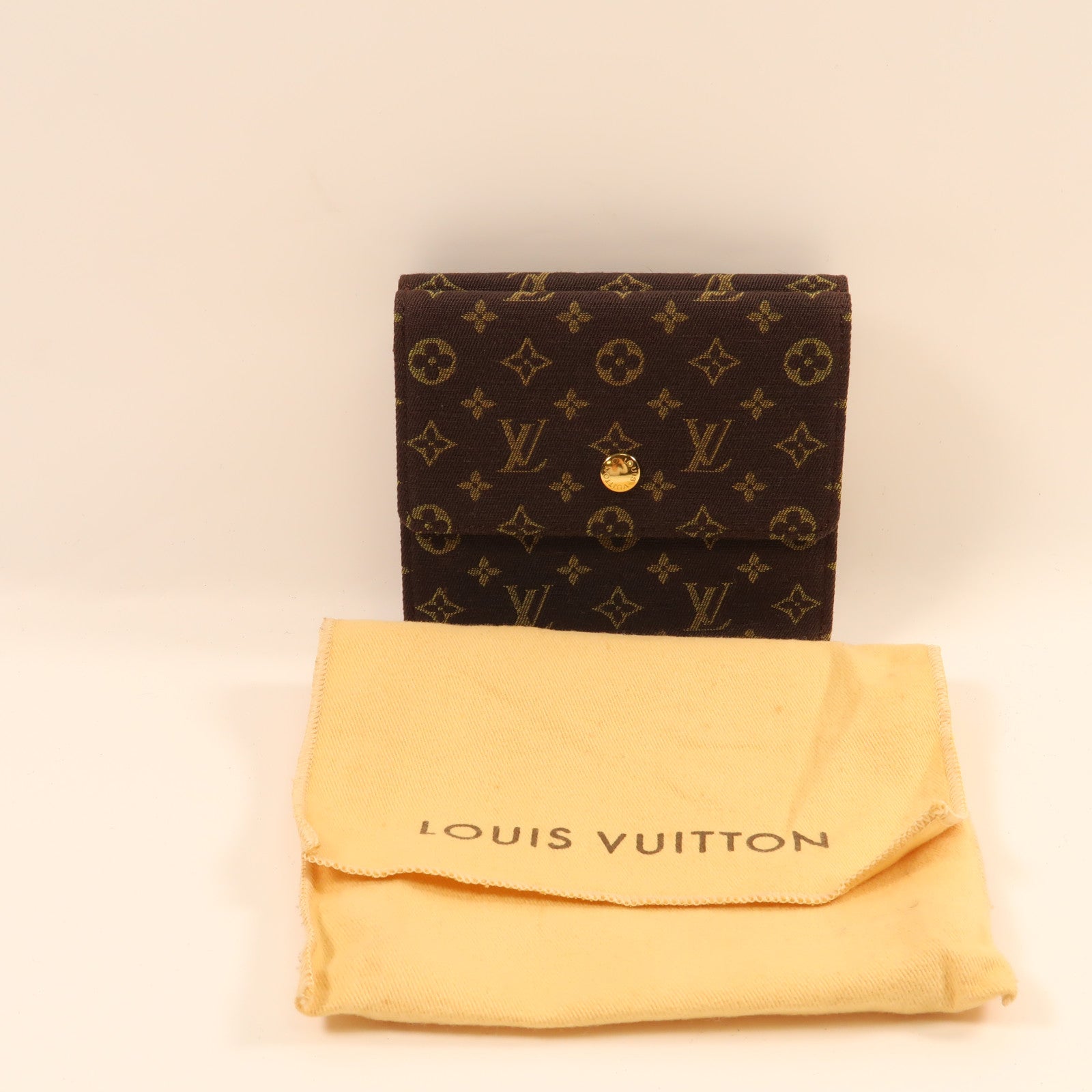 LOUIS VUITTON 帆布Wallet金扣錢包啡色