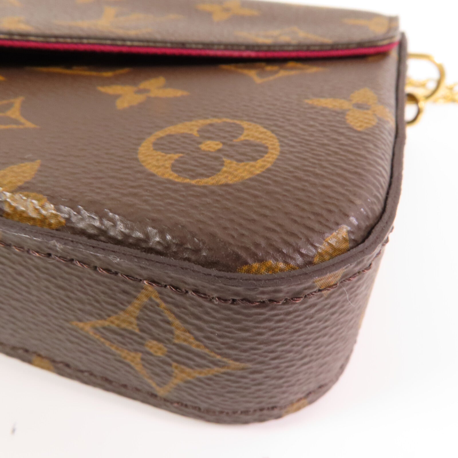 LOUIS VUITTON Monogram Felicie Pochette金扣鏈帶肩背袋