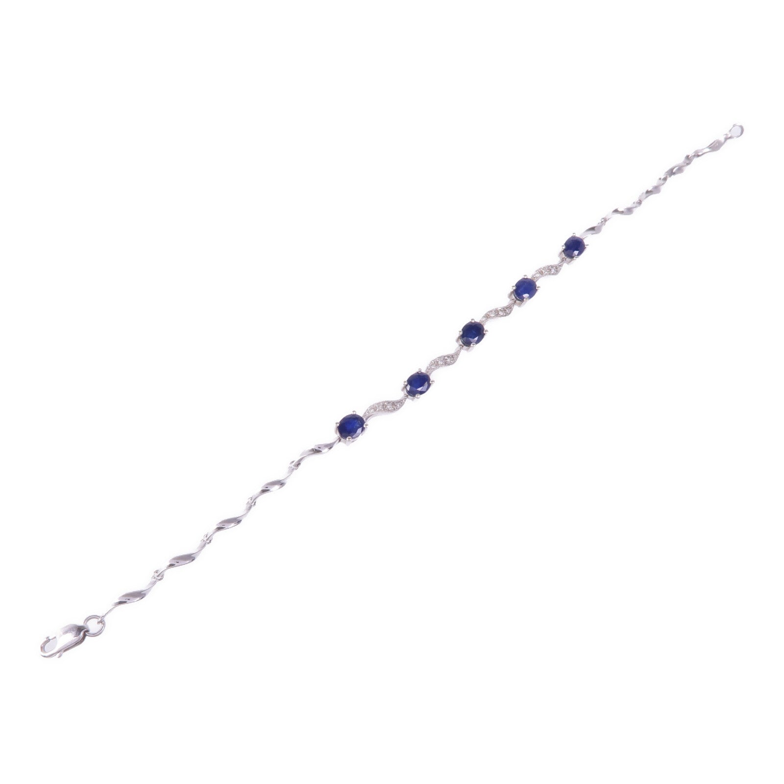 JEWELRY 18K白金Sapphire Diamond Bracelet藍寶石/鑽石手鏈