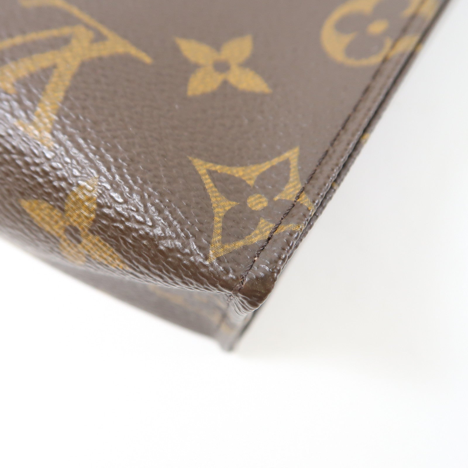 LOUIS VUITTON Monogram Toiletry Pouch金扣手拿包啡色