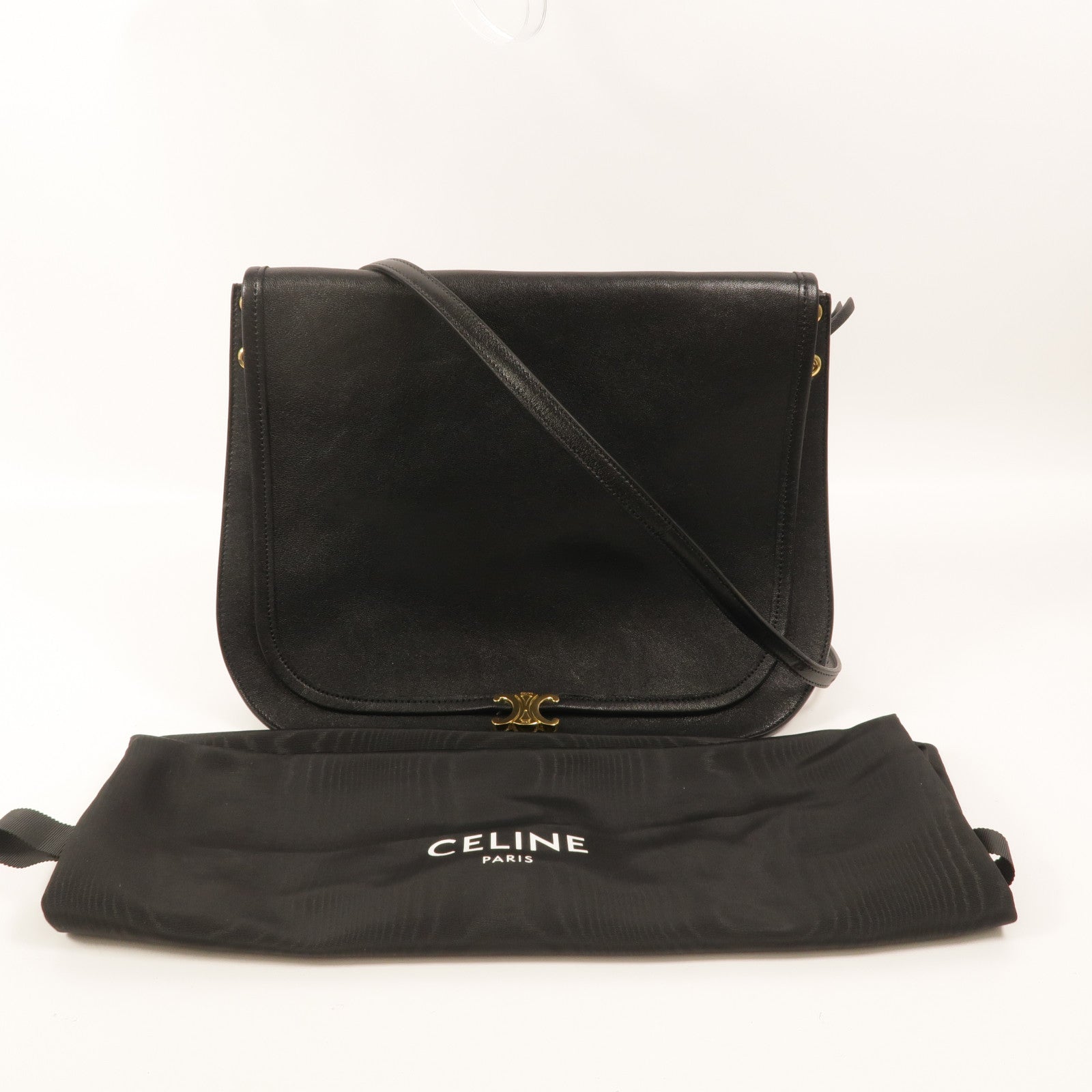 CELINE 羊皮皮革Soft Triomphe Besace肩背袋