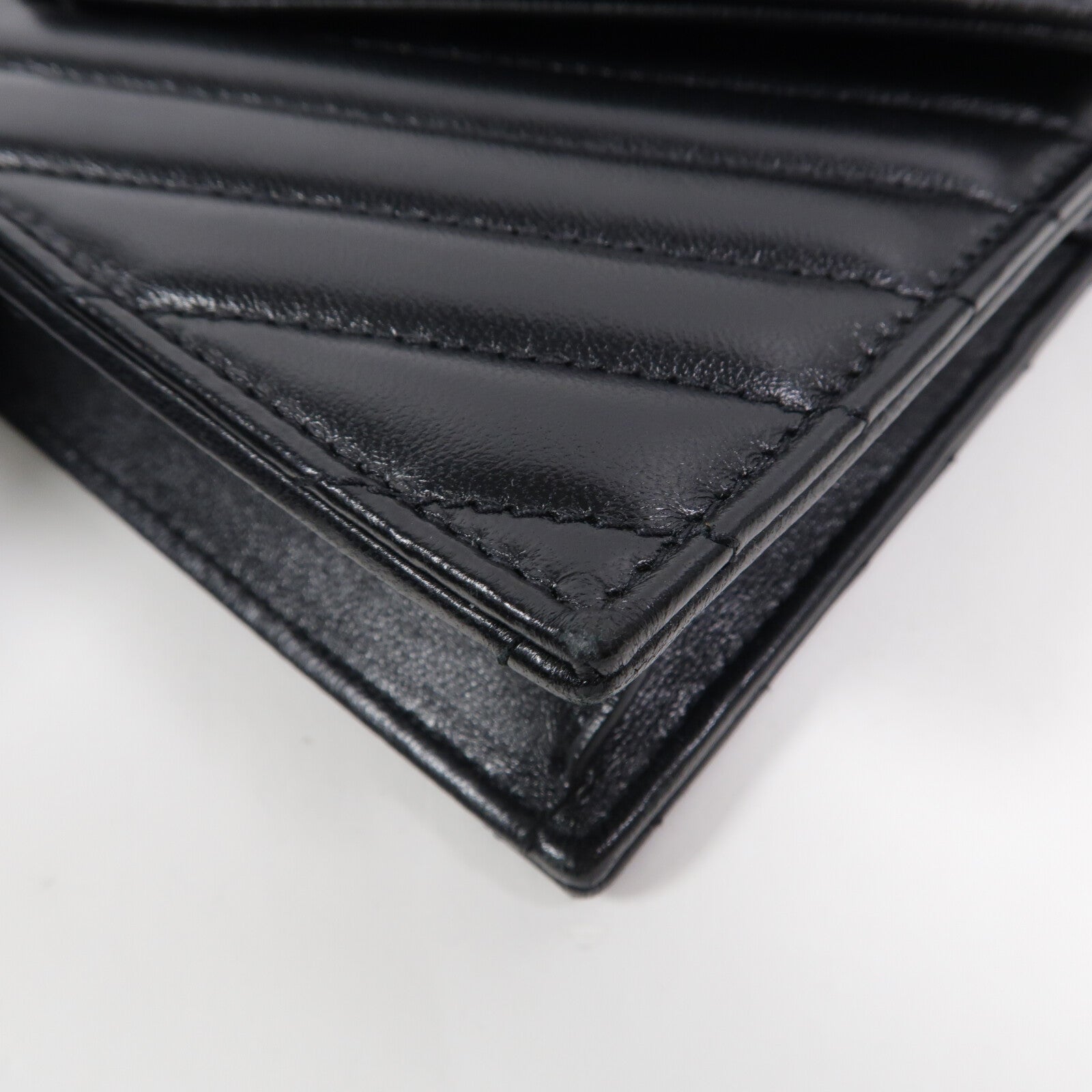 SAINT LAURENT 羊皮皮革Cassandre Wallet On Chain鏈帶肩背袋