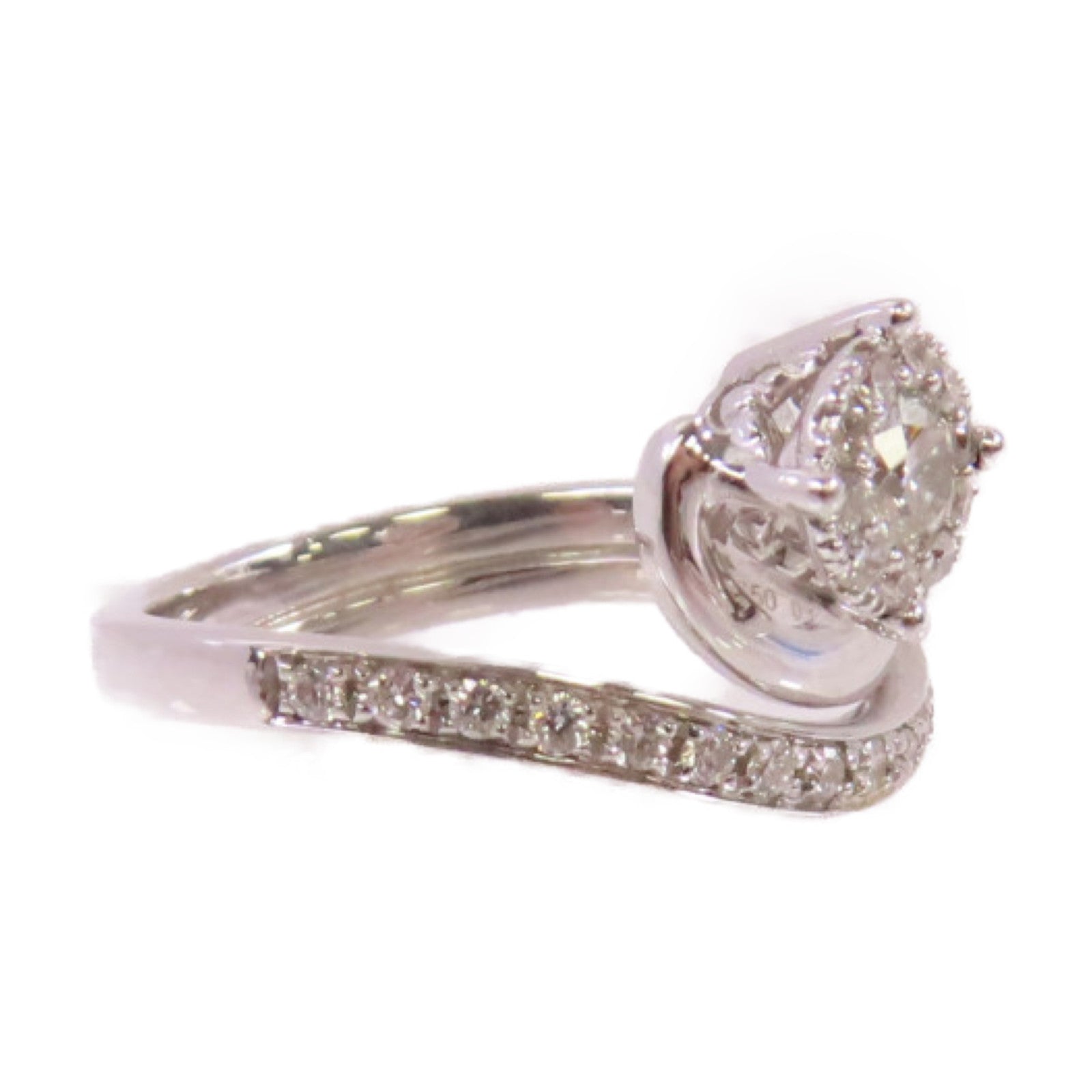 JEWELRY 18K白金/0.12ct鑽石Diamond Ring戒指US#4.75