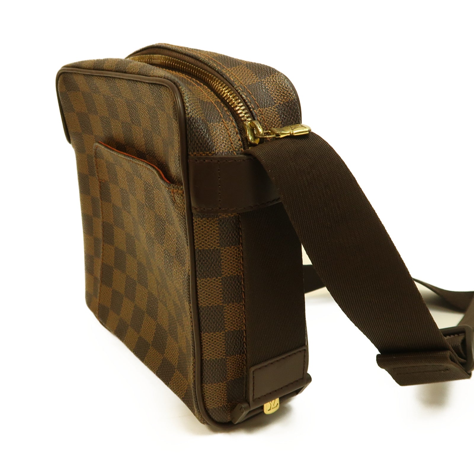 LOUIS VUITTON Damier Olav PM金扣肩背袋啡色