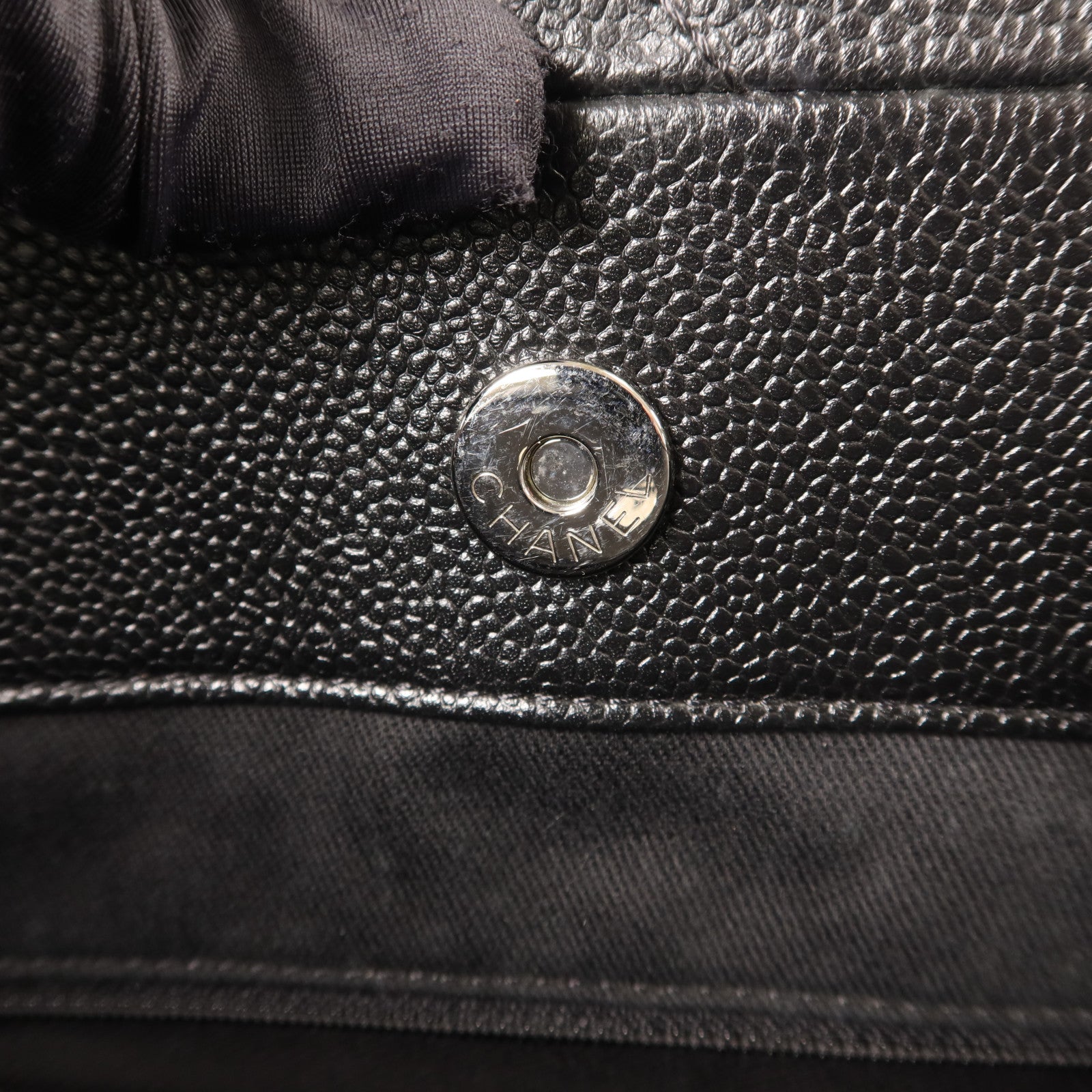 CHANEL 牛皮皮革Tote Bag銀扣鏈帶手挽袋
