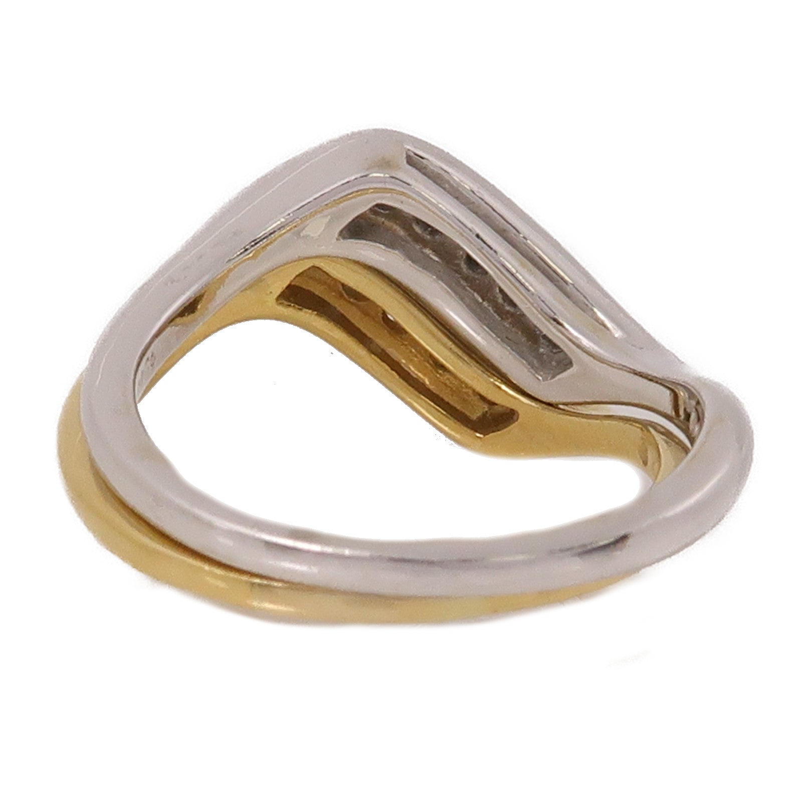 MIKIMOTO PT900鉑金/18K黃金Diamond Rings 0.09ct/0.09ct鑽石戒指US#6