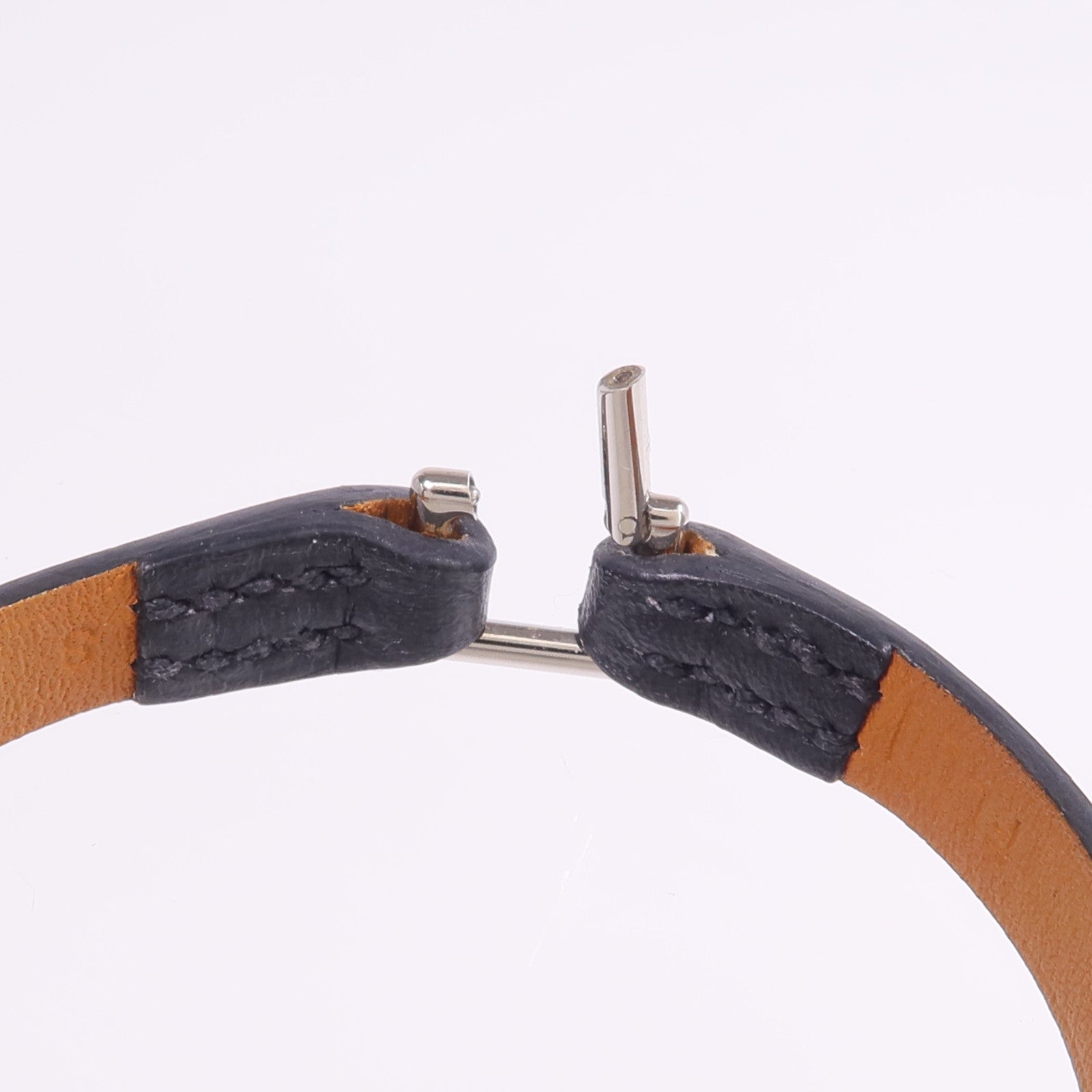 HERMES 【激減優惠】Swift皮革Rivale Mini Bracelet銀扣手鏈Noir
