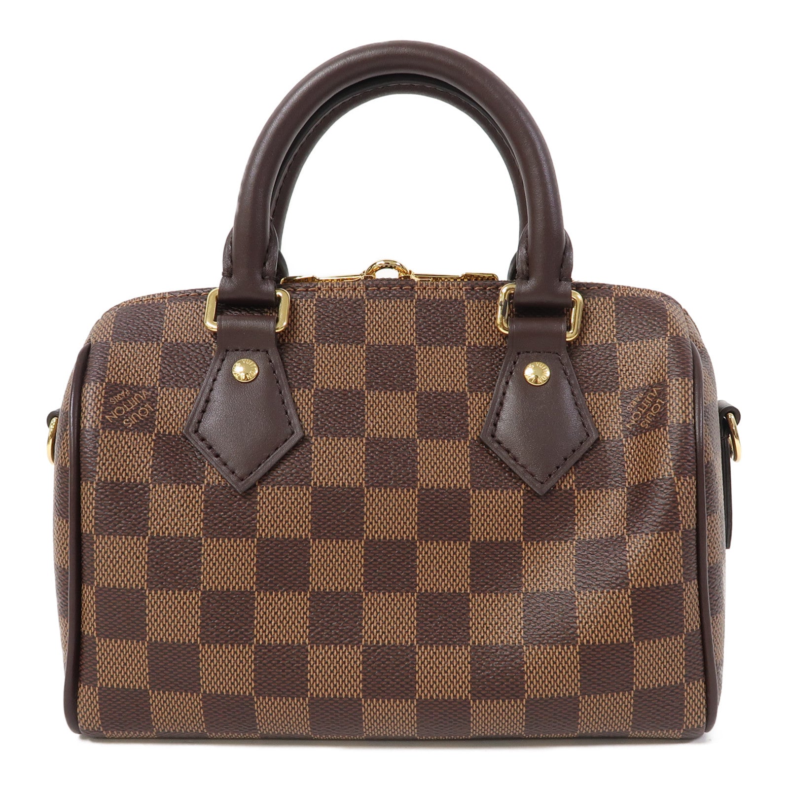 LOUIS VUITTON Damier Ebene Speedy 20金扣手挽肩背兩用袋啡色